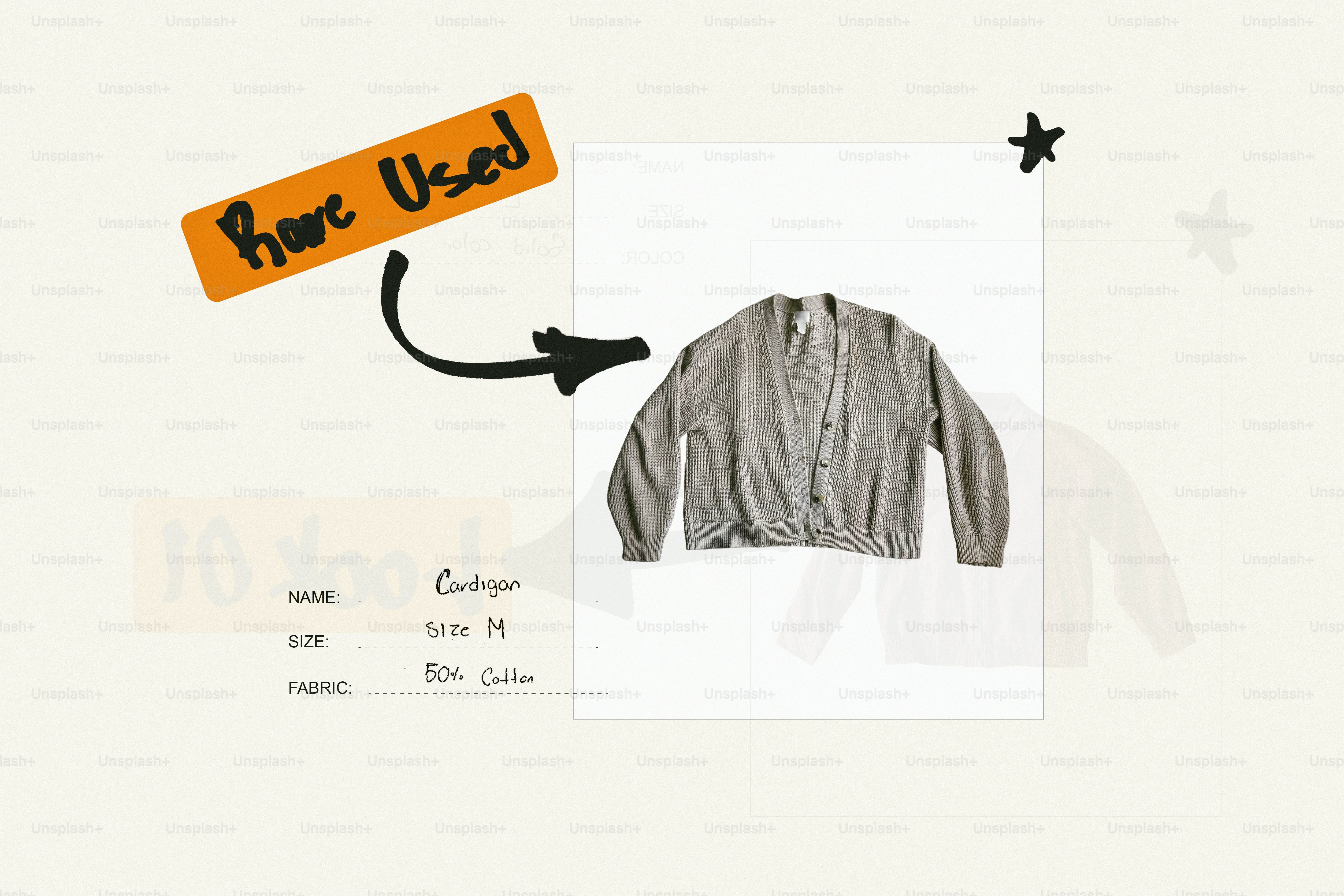 Cardigan grigio usato raramente con informazioni sul prodotto