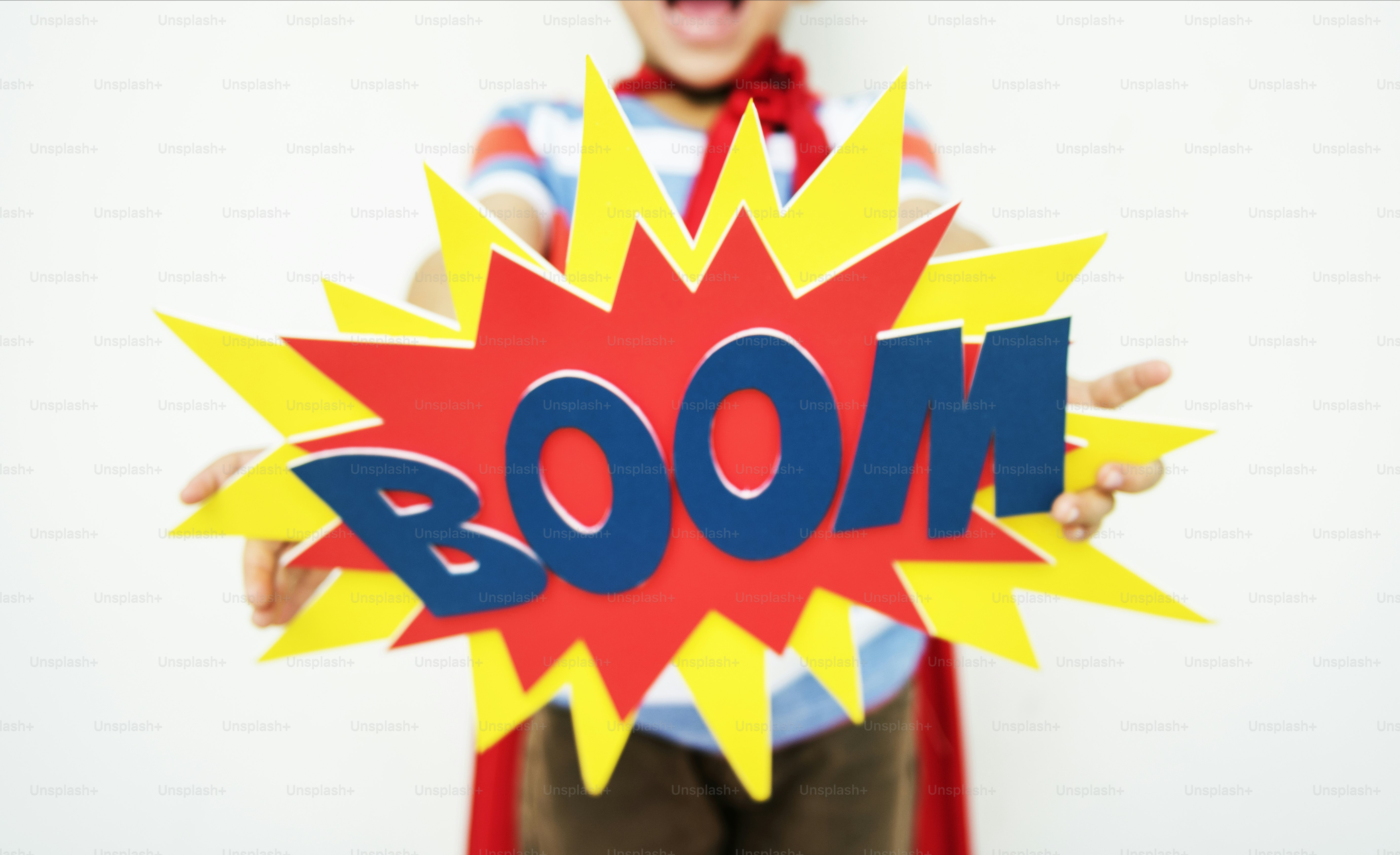 Superherokid Fun Boom Smiling Helper Enjoy Konzept