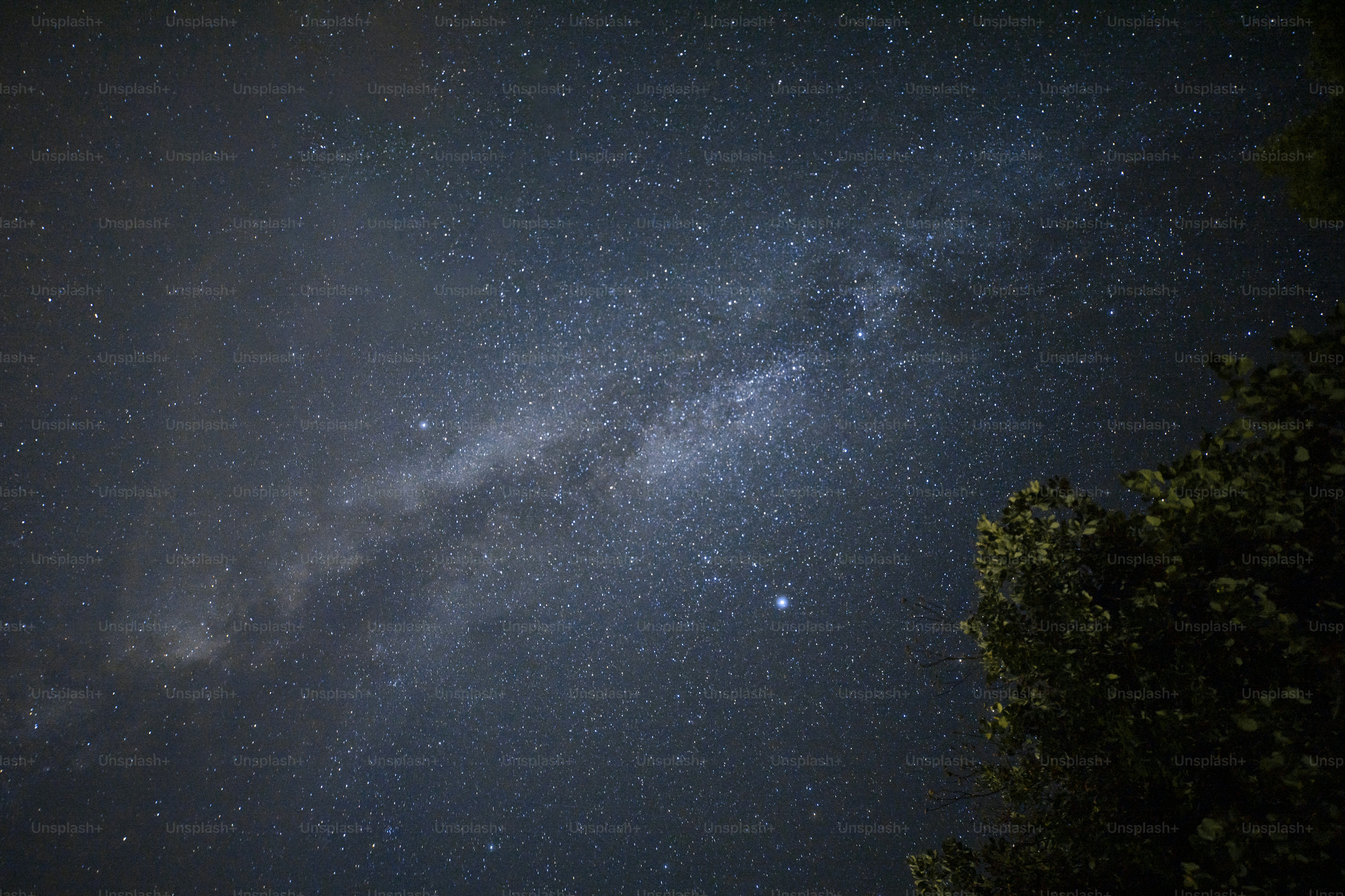 Galaksi Bima Sakti terlihat di langit malam yang gelap.