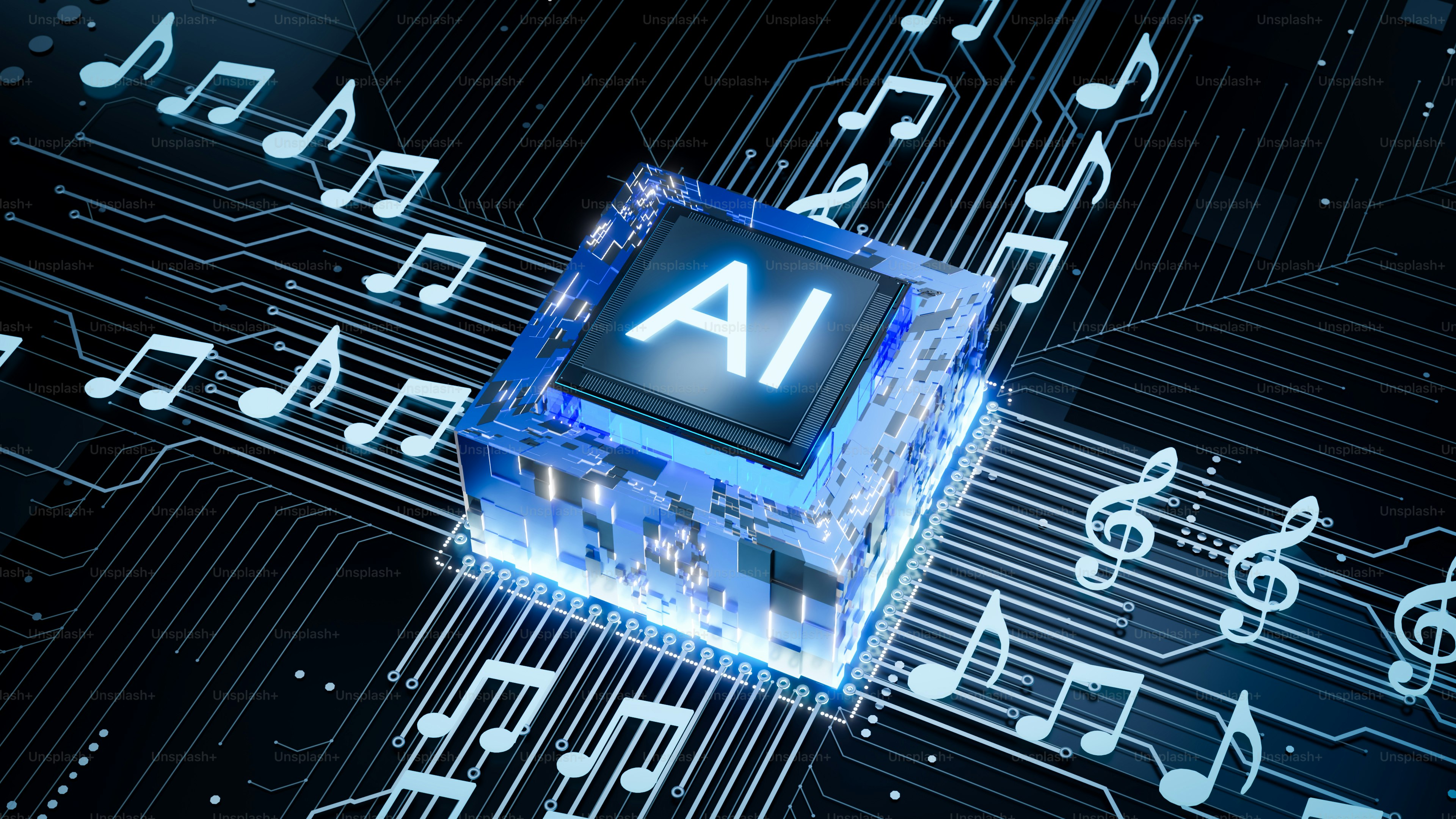 An AI chip on a circuit board represents the hardware-efficient training Frontis-MA1 targets on a 12 GB VRAM budget