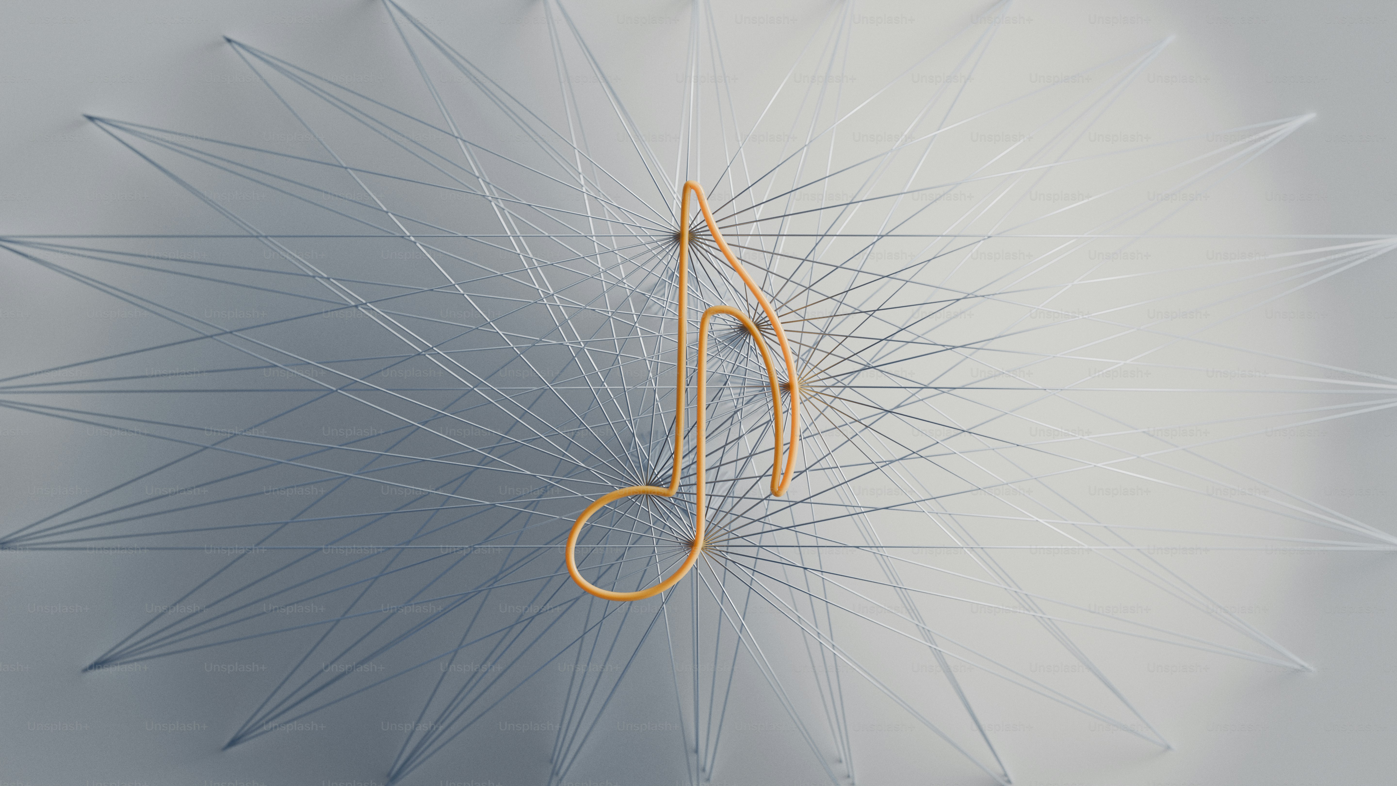 Golden musical note with radiating strings on a white background. photo ...