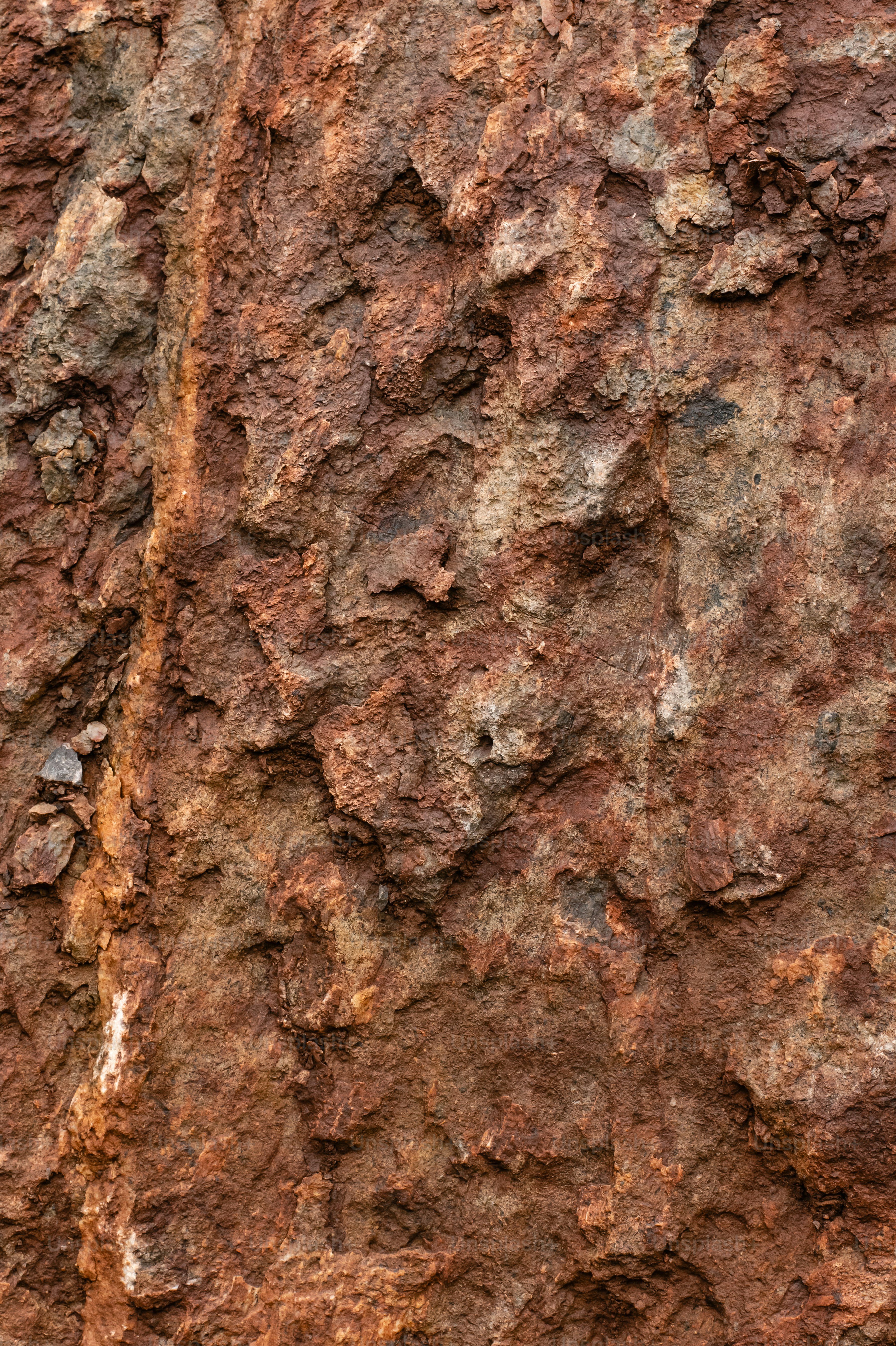 Rough, reddish-brown rock texture.