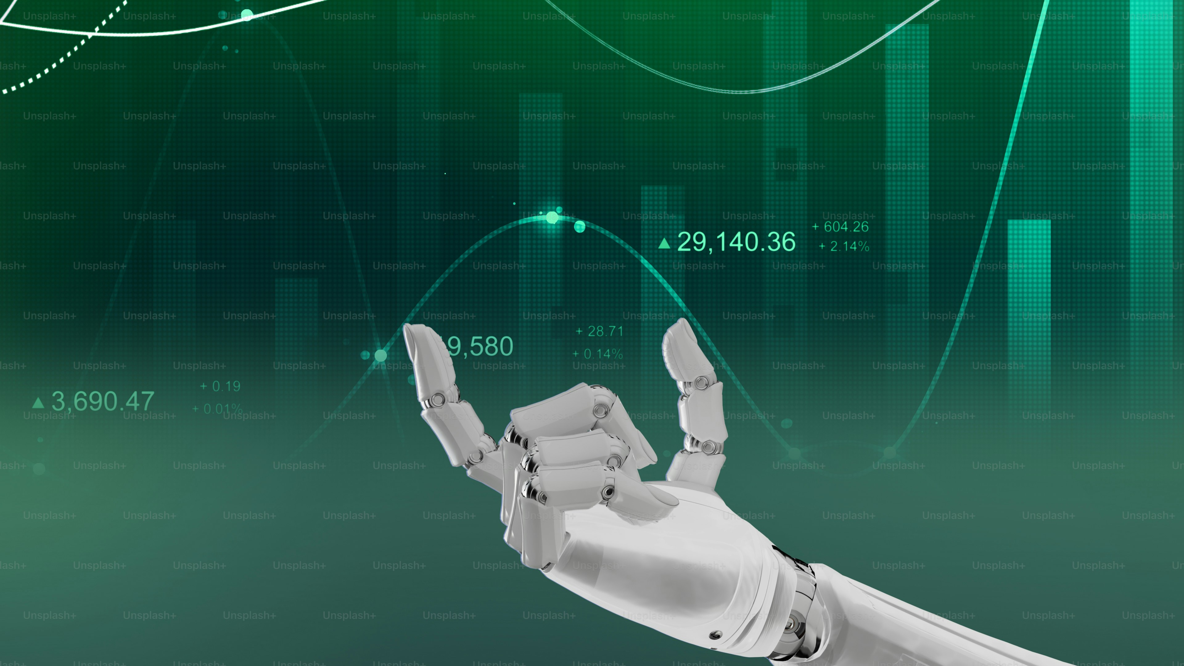Robot hand interact with chart