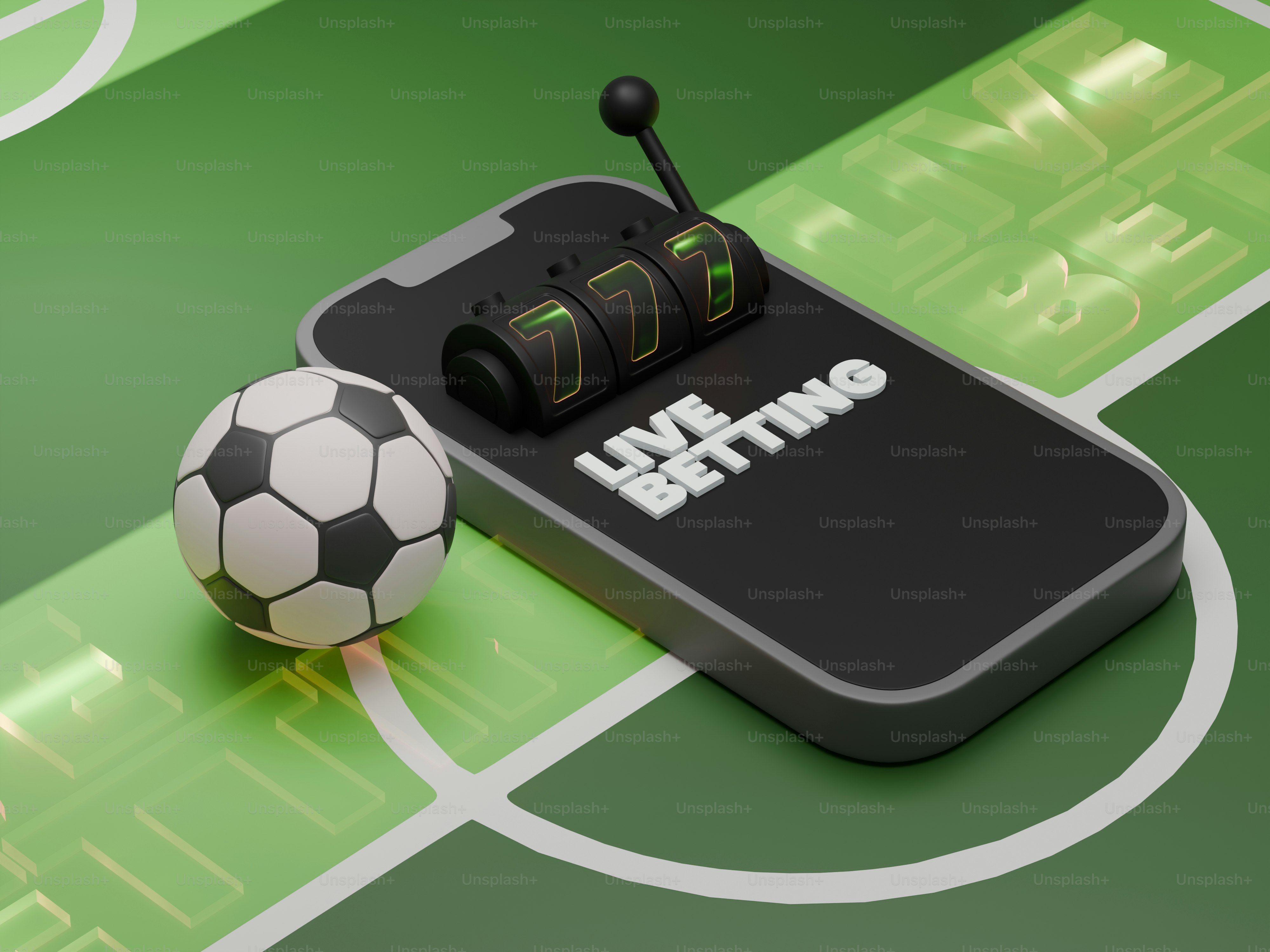 Live-Wett-App auf Smartphone mit Fußball