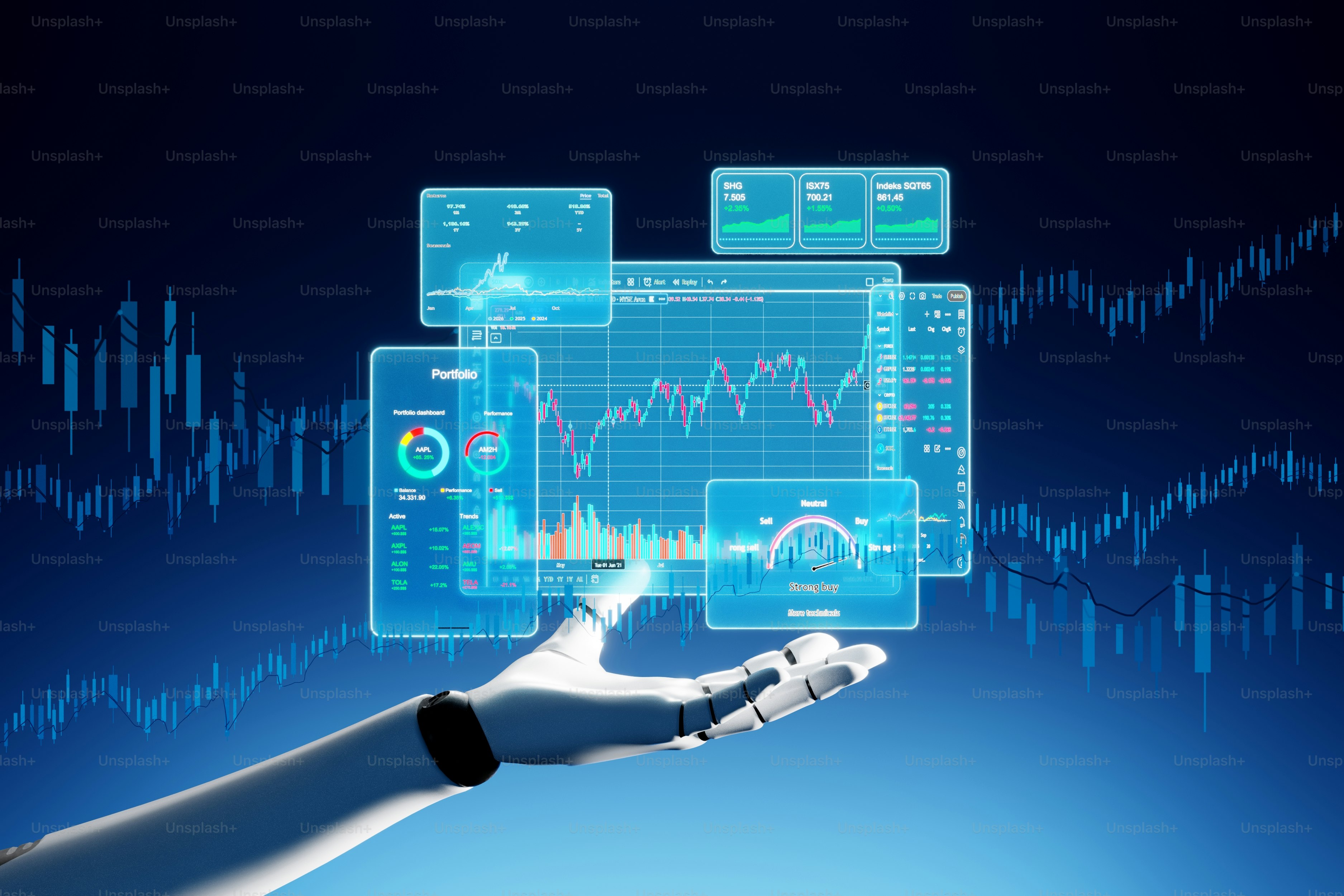AI in Finance. 3D Render.