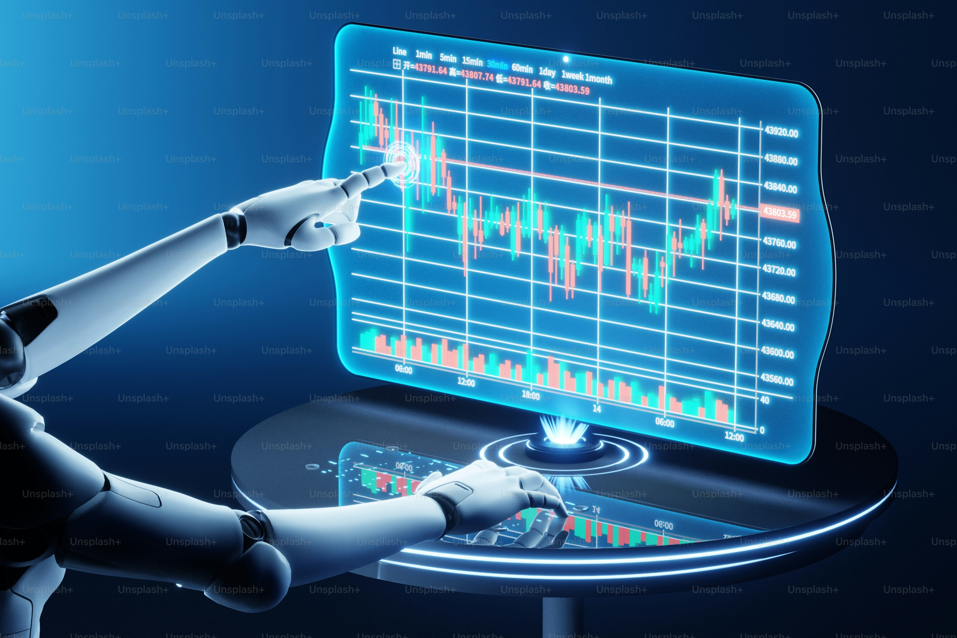 AI in Finance. 3D Render.