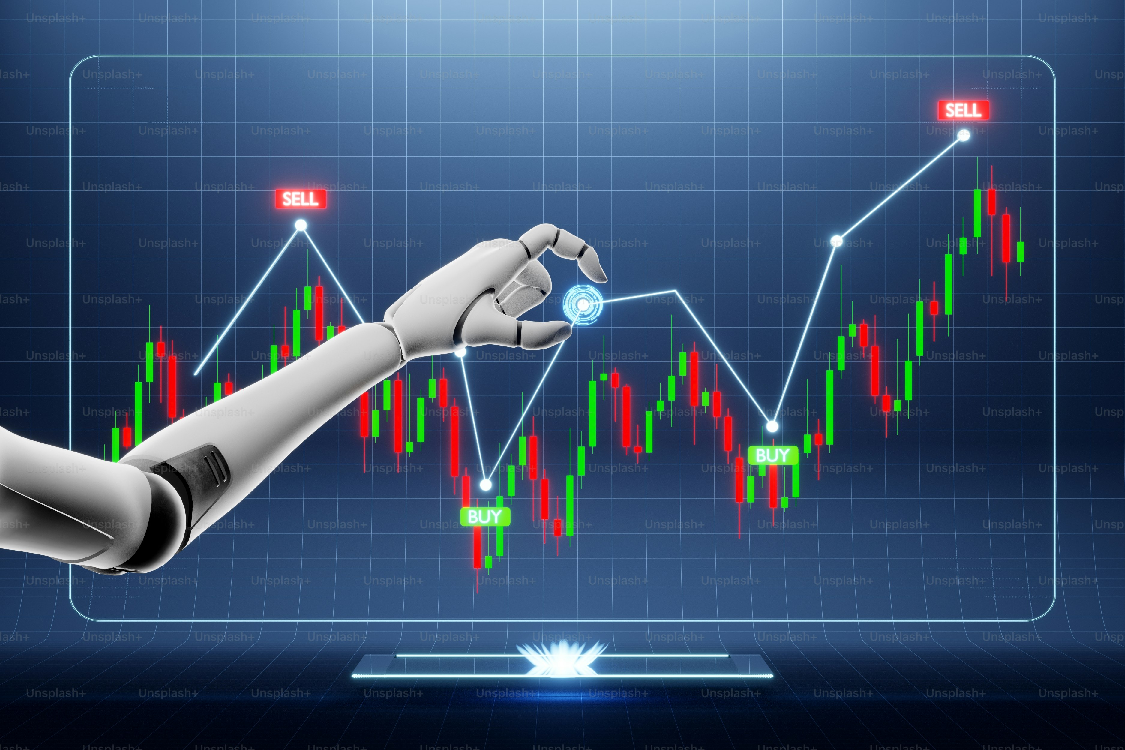 AI in Finance. 3D Render.