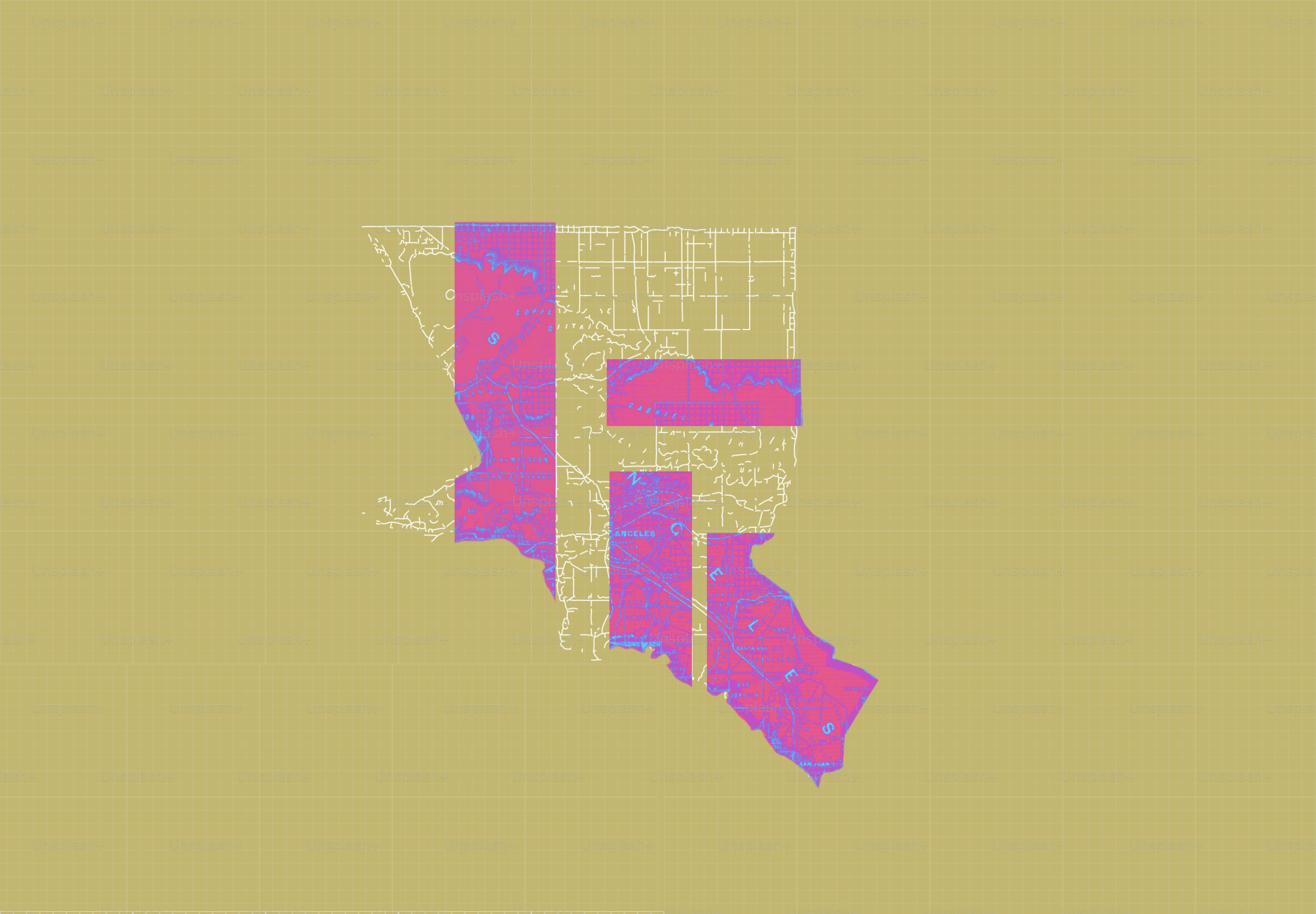 Map outline with highlighted purple areas on beige photo – Real estate ...