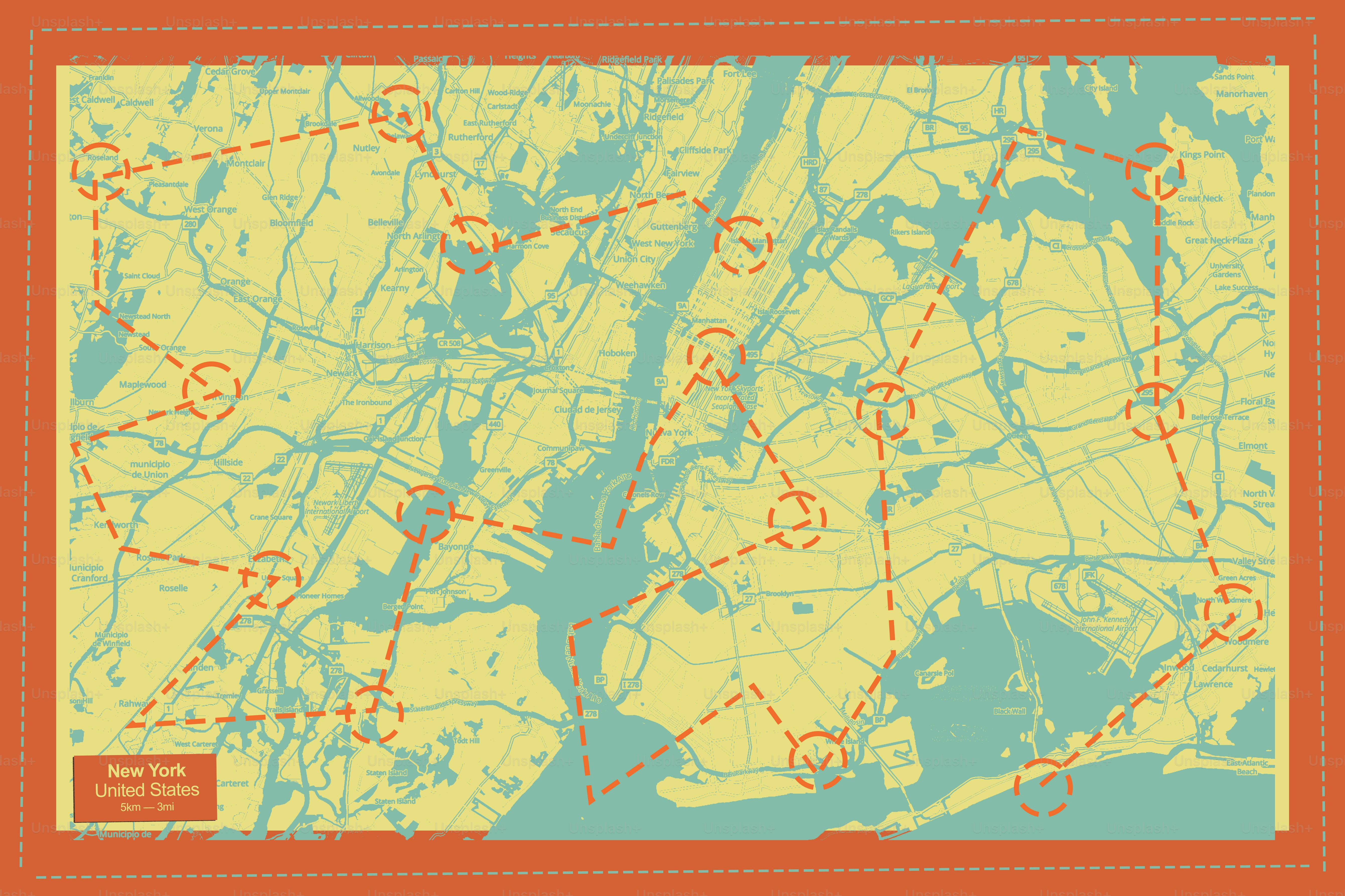 Stylized map of new york subway system