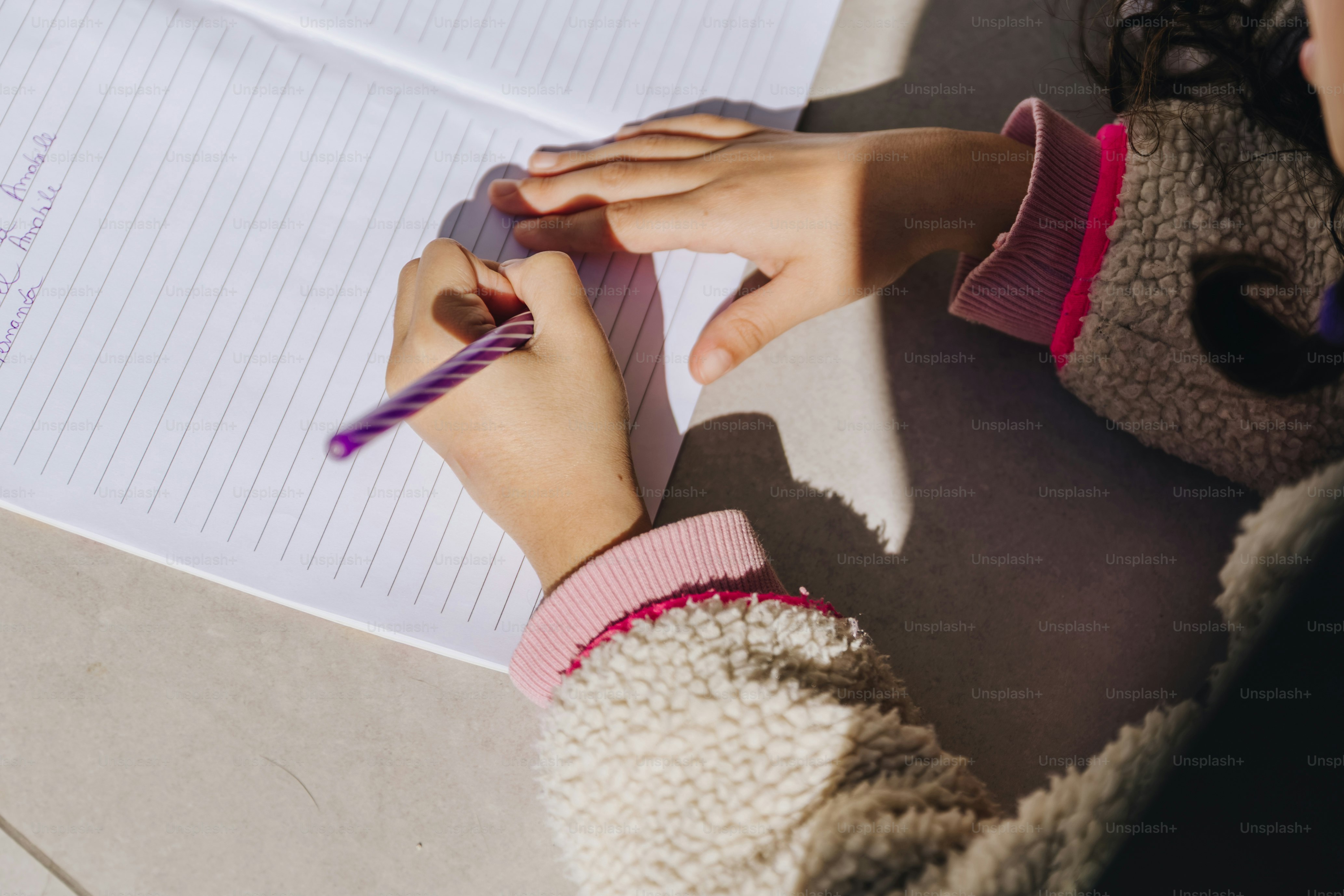 Child preparing for 11 plus exam