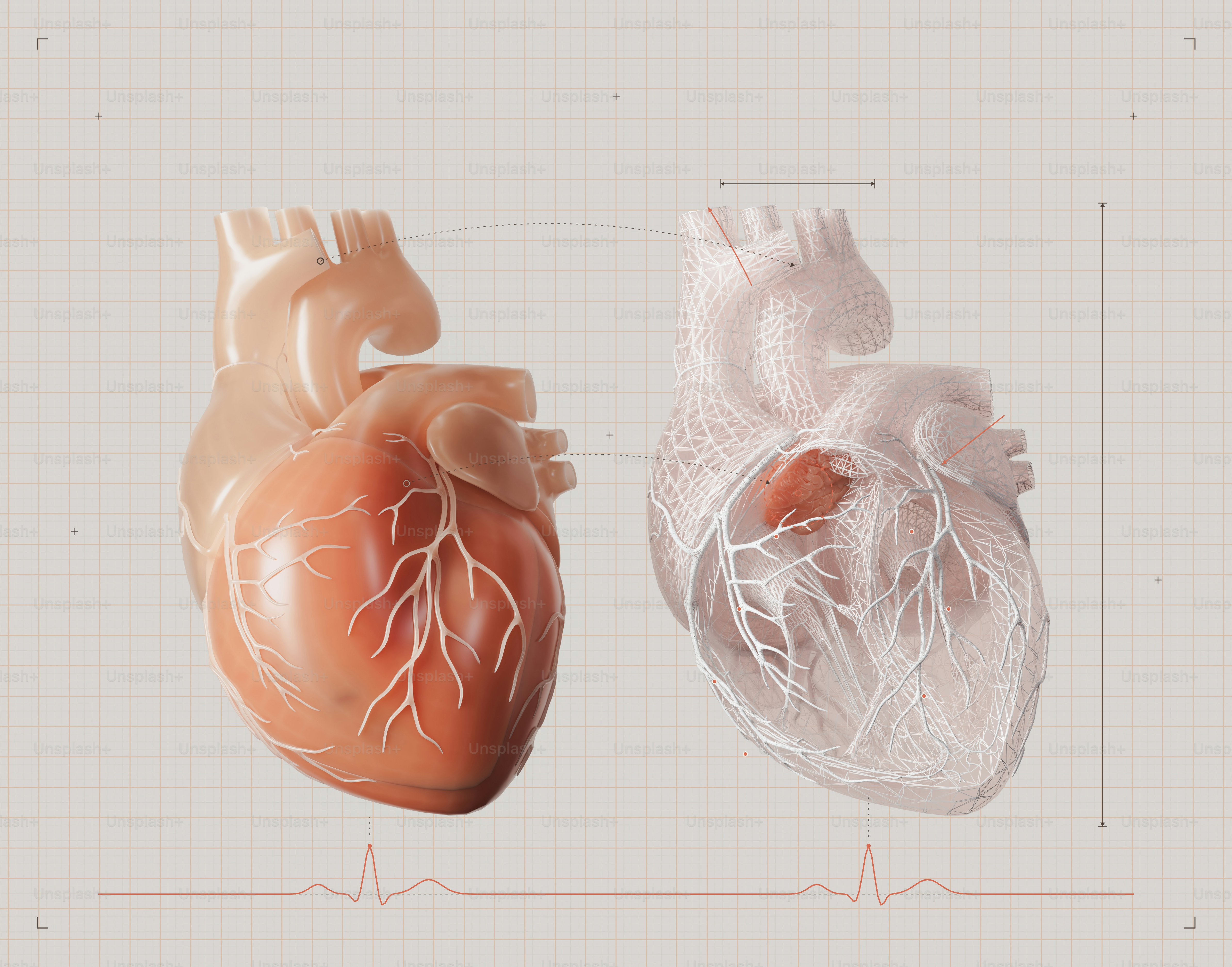Modelli cardiaci umani sani e malati