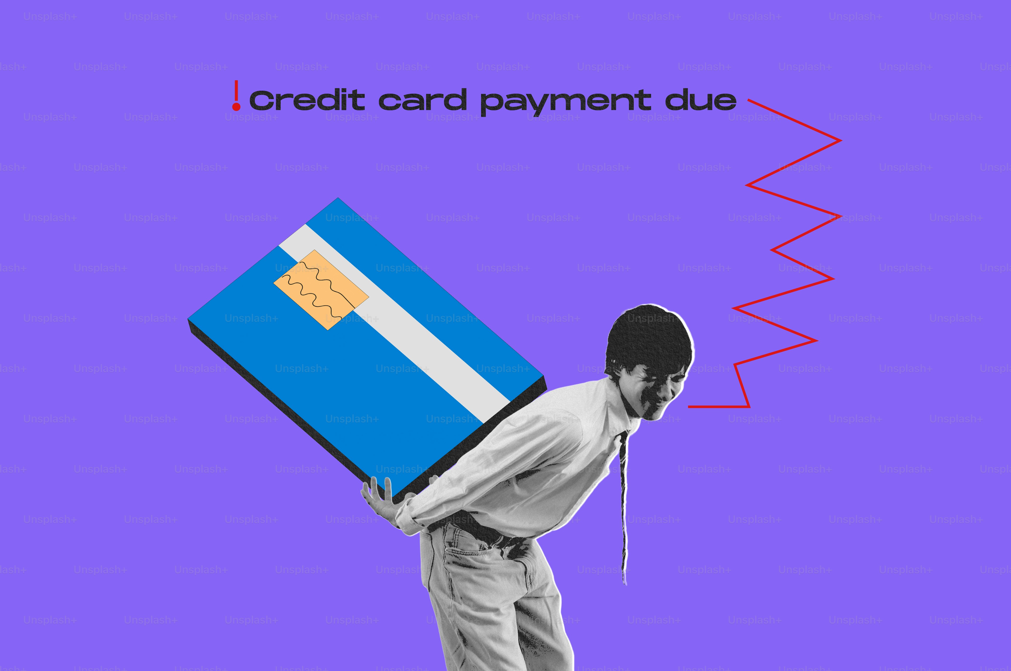 Man struggling with large credit card payment due