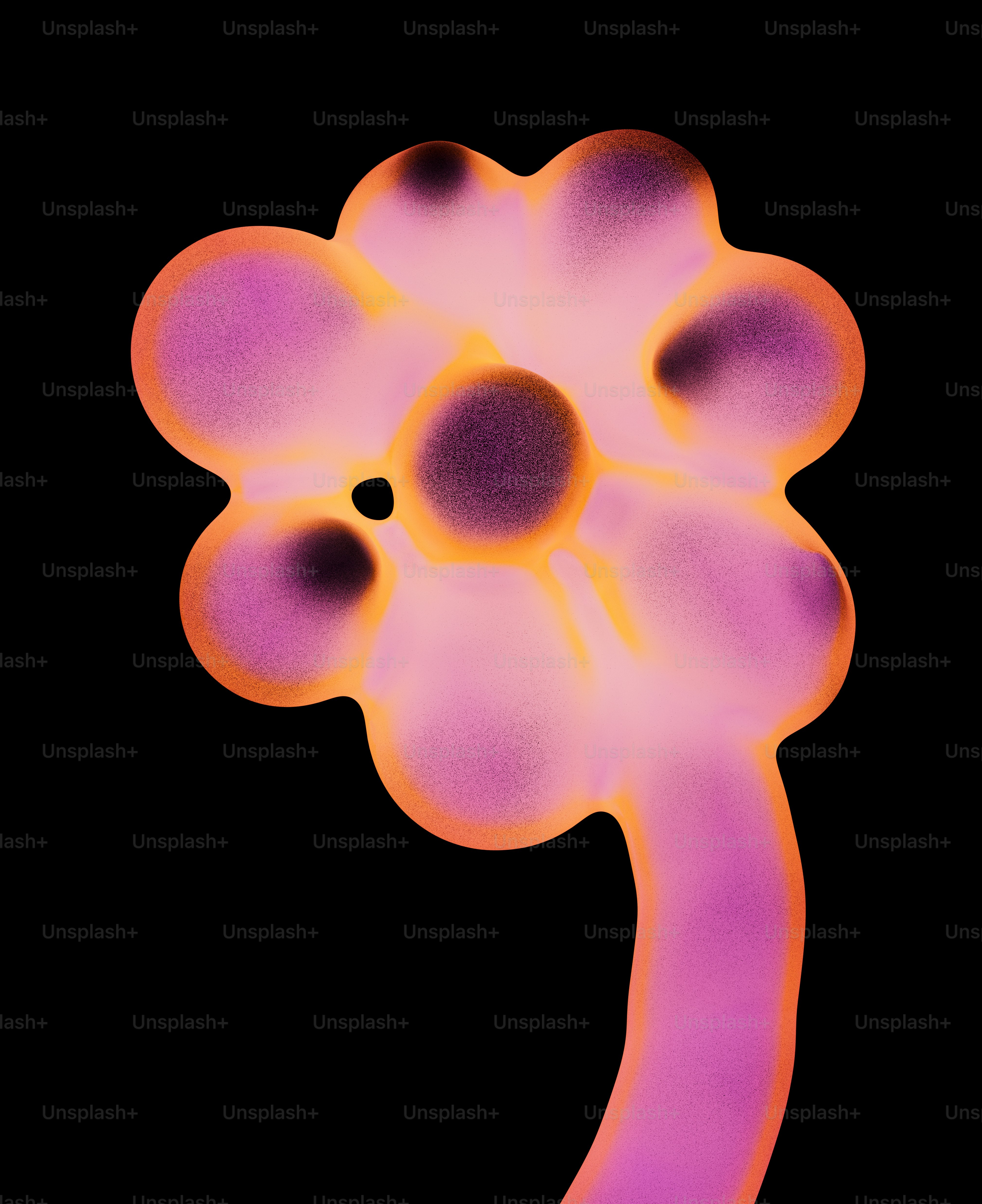 Abstract glowing pink and orange flower