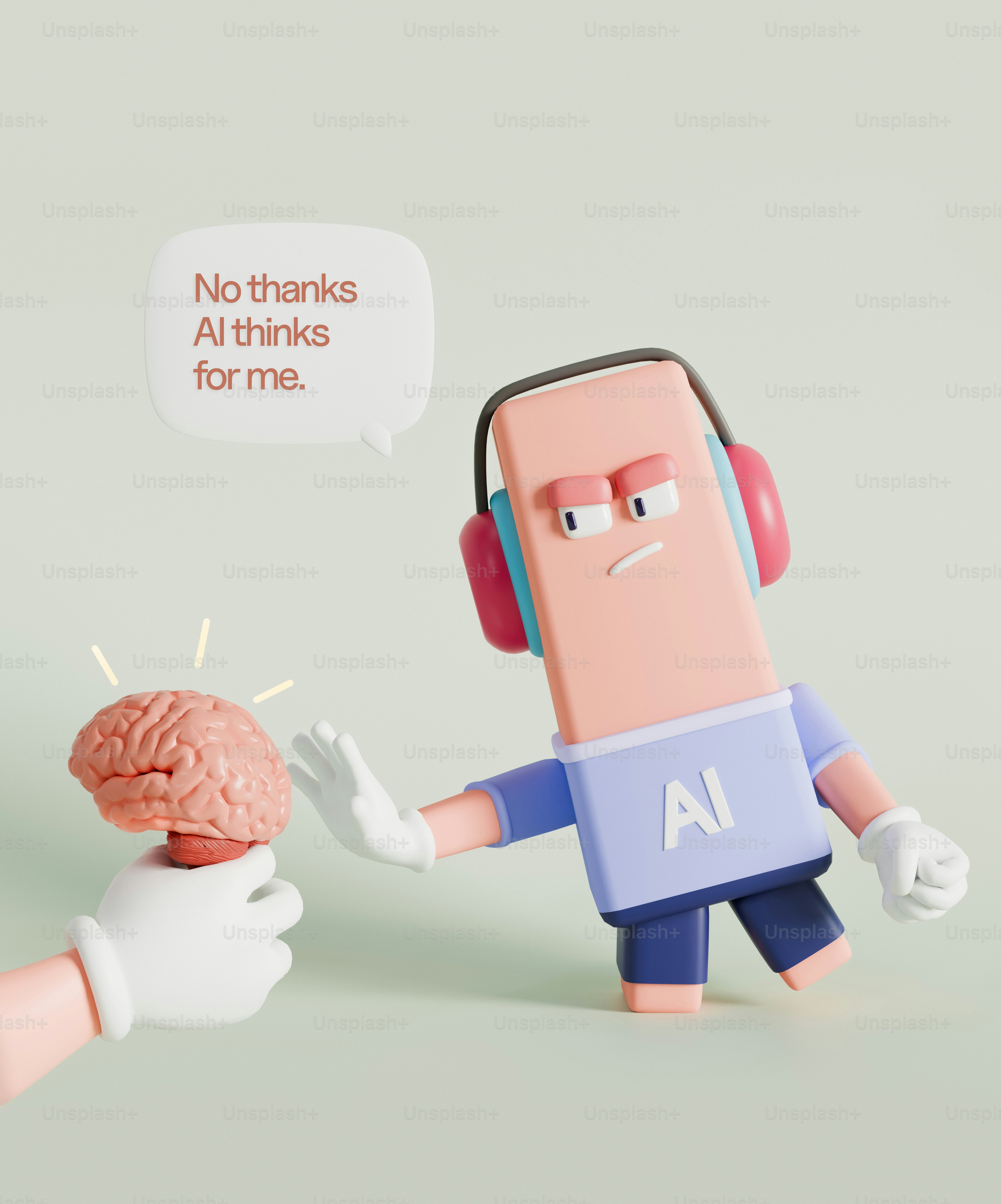 Ai character declines brain, 'ai thinks for me'