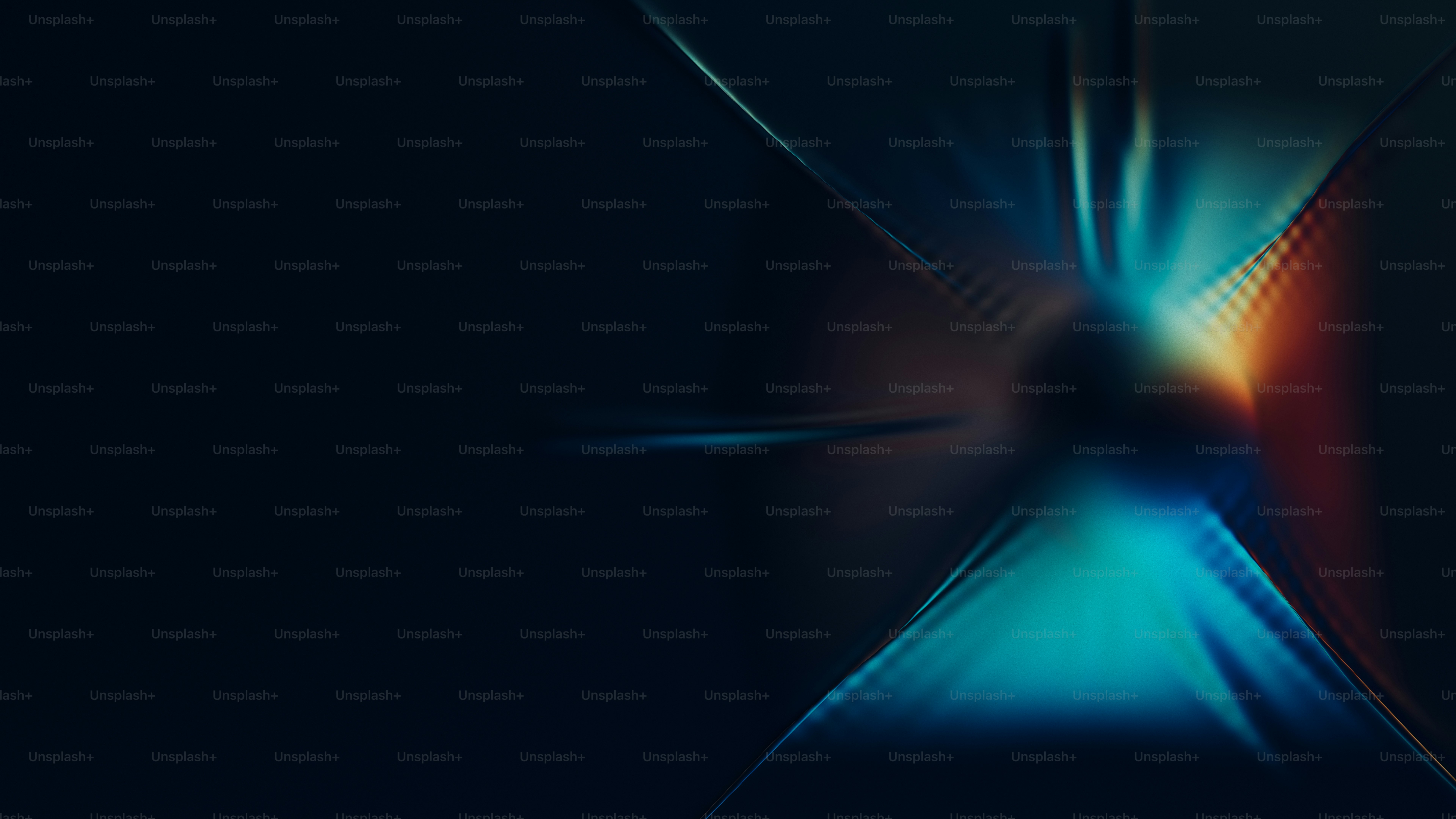 Futuristic light tunnel with blue and orange glow