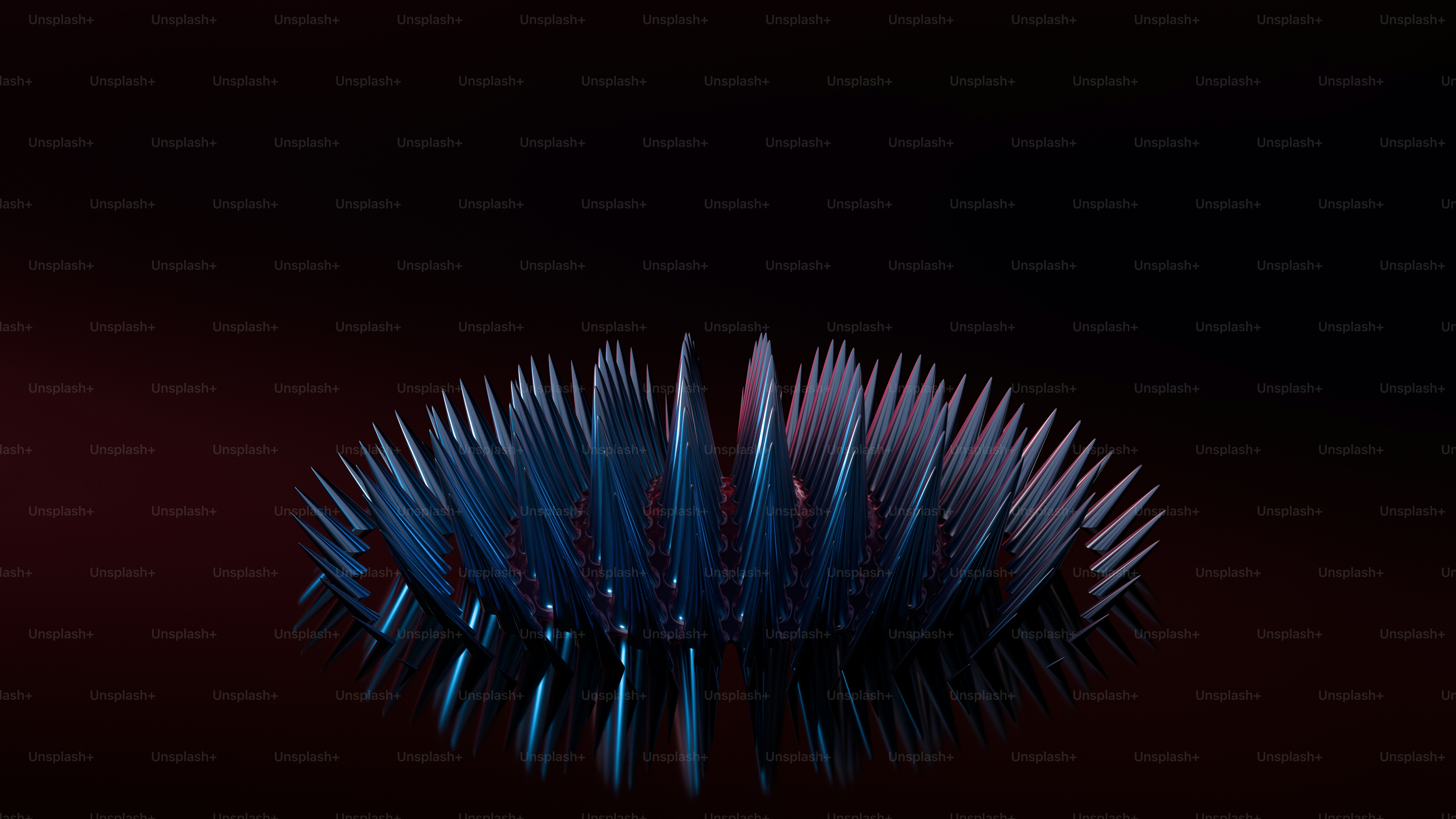 Abstract blue and purple spiky form