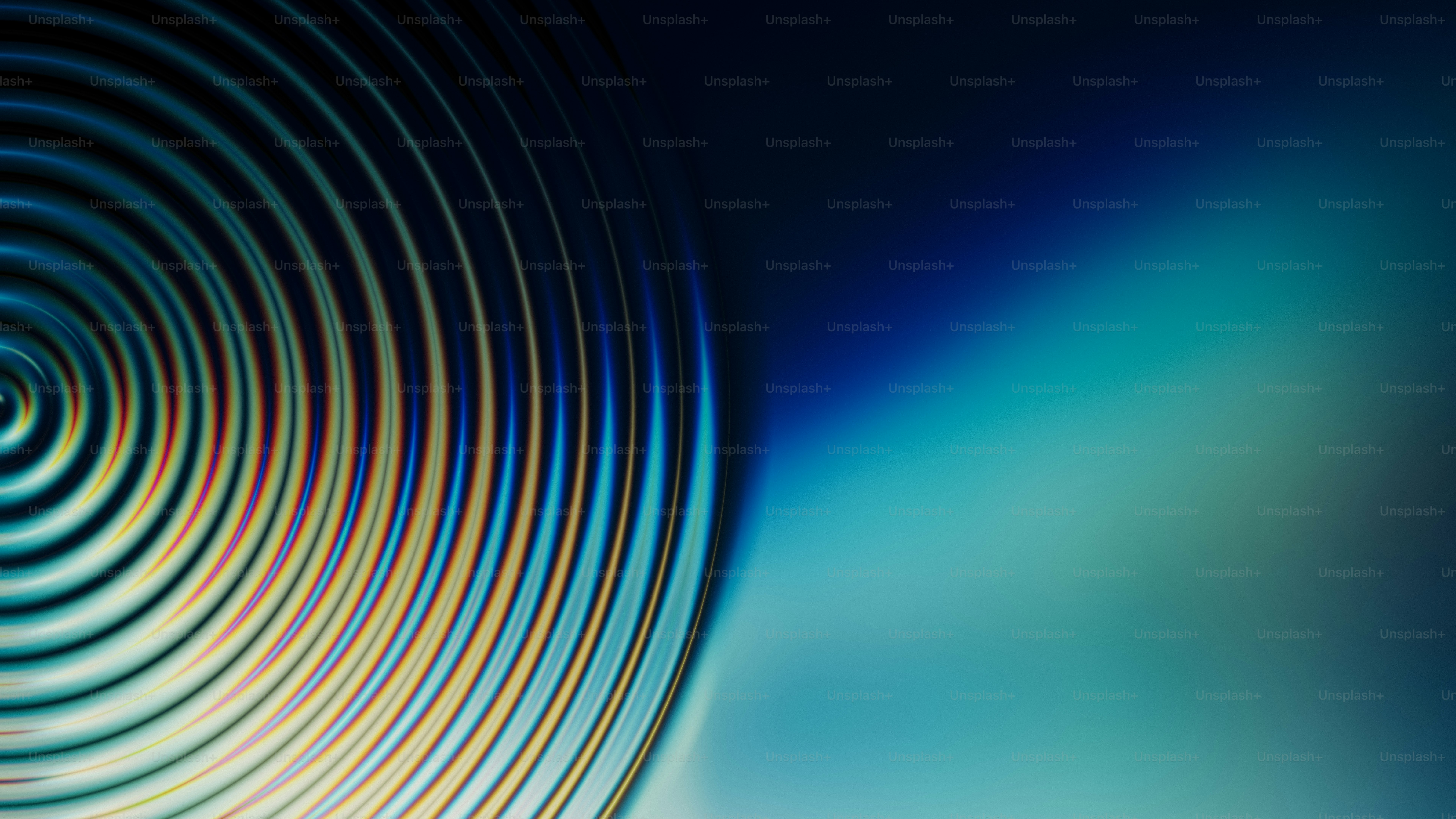 Abstract concentric ripples with blue and dark background