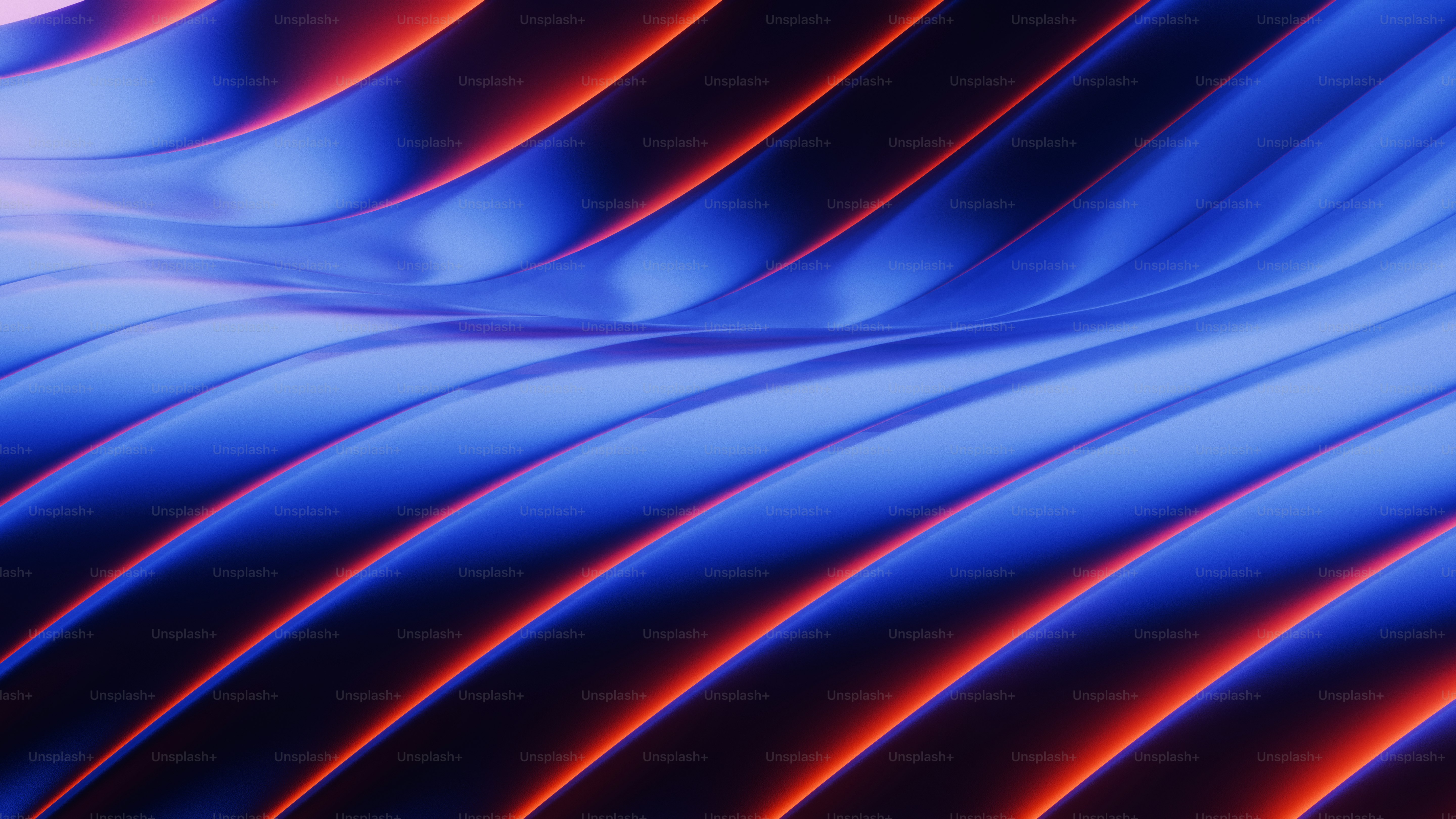Lignes ondulées abstraites bleues et rouges lumineuses