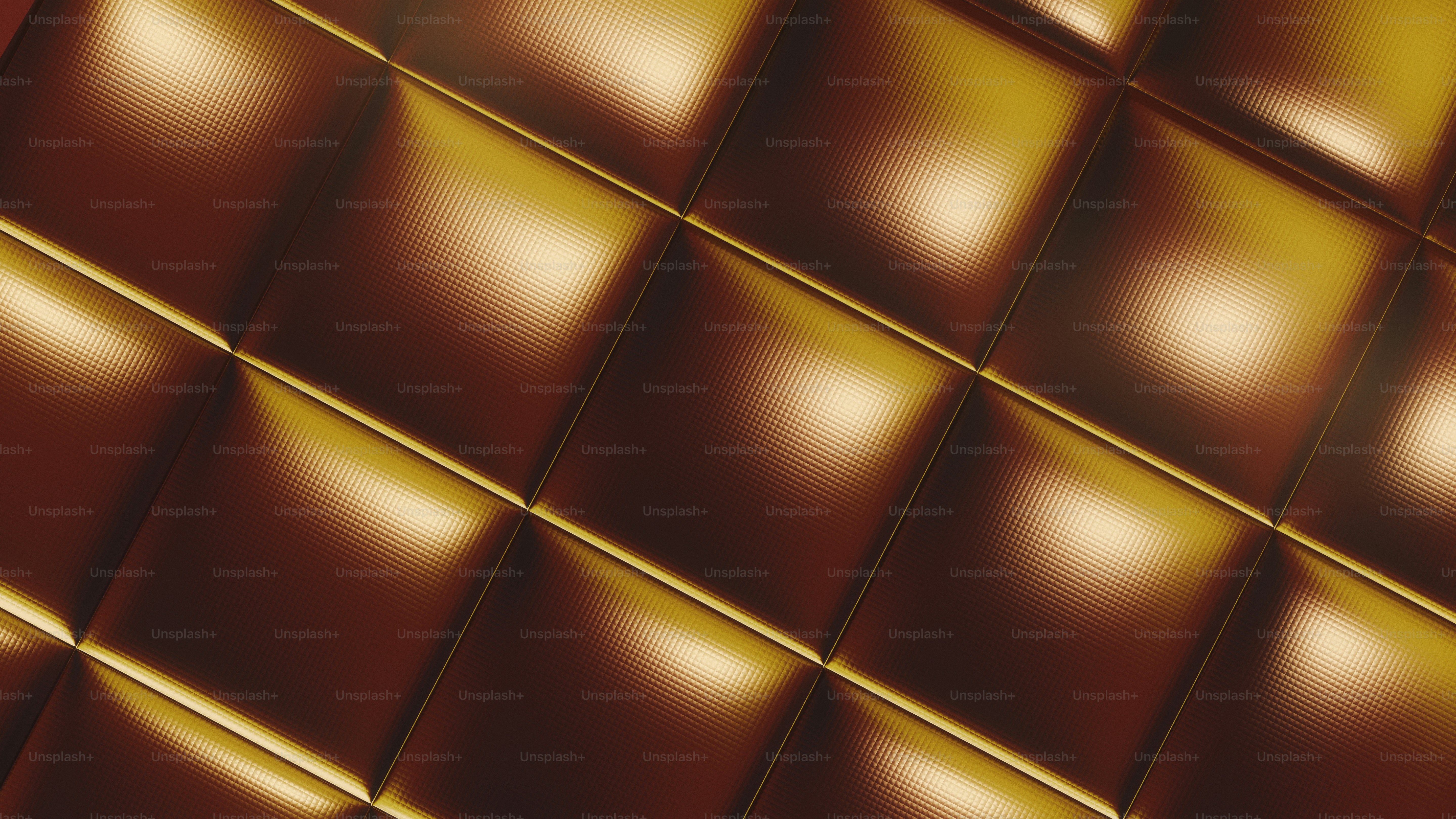 Motif matelassé brun doré avec des carrés réfléchissants