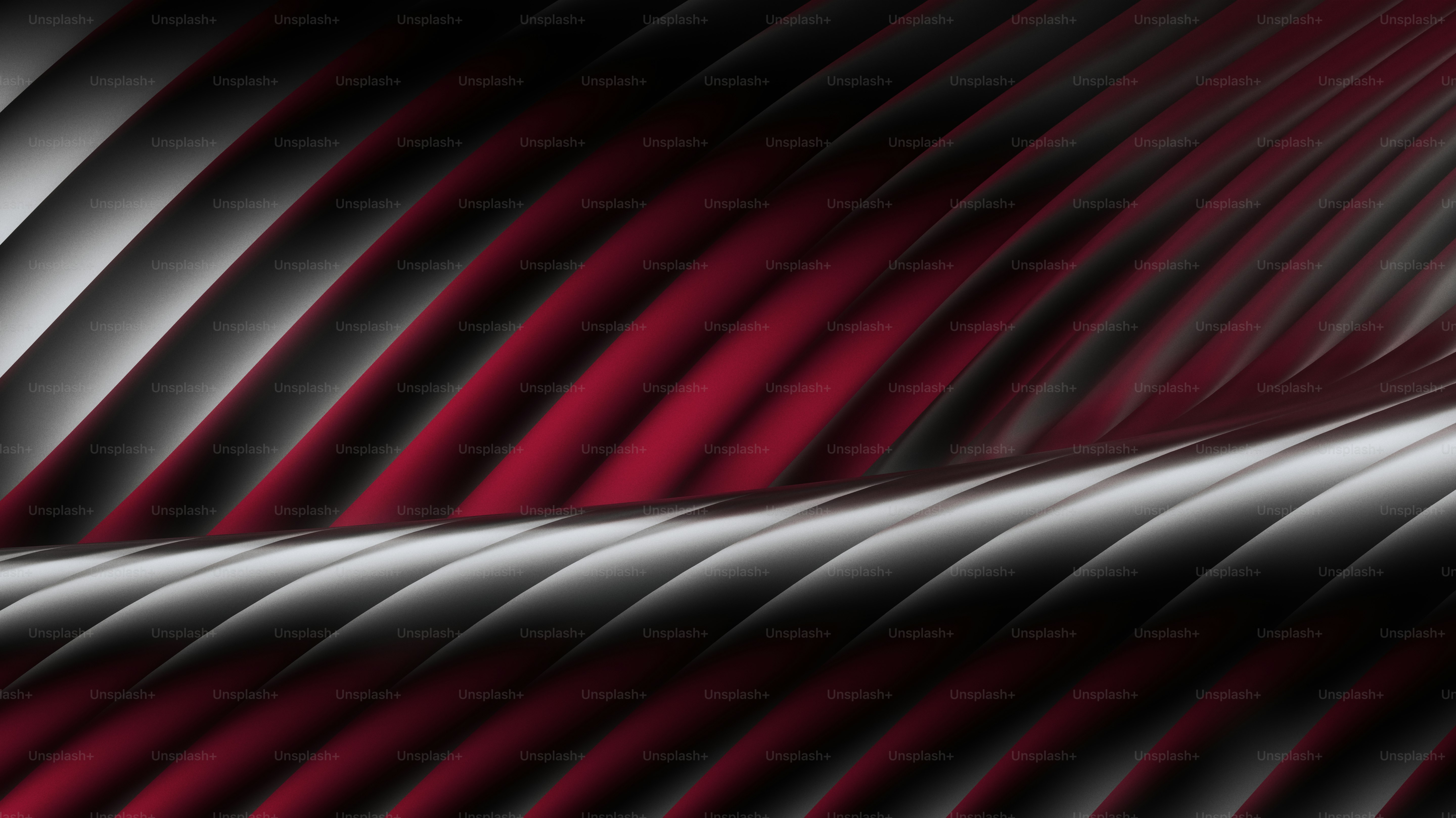 Motif abstrait ondulé rouge et argent à côtes