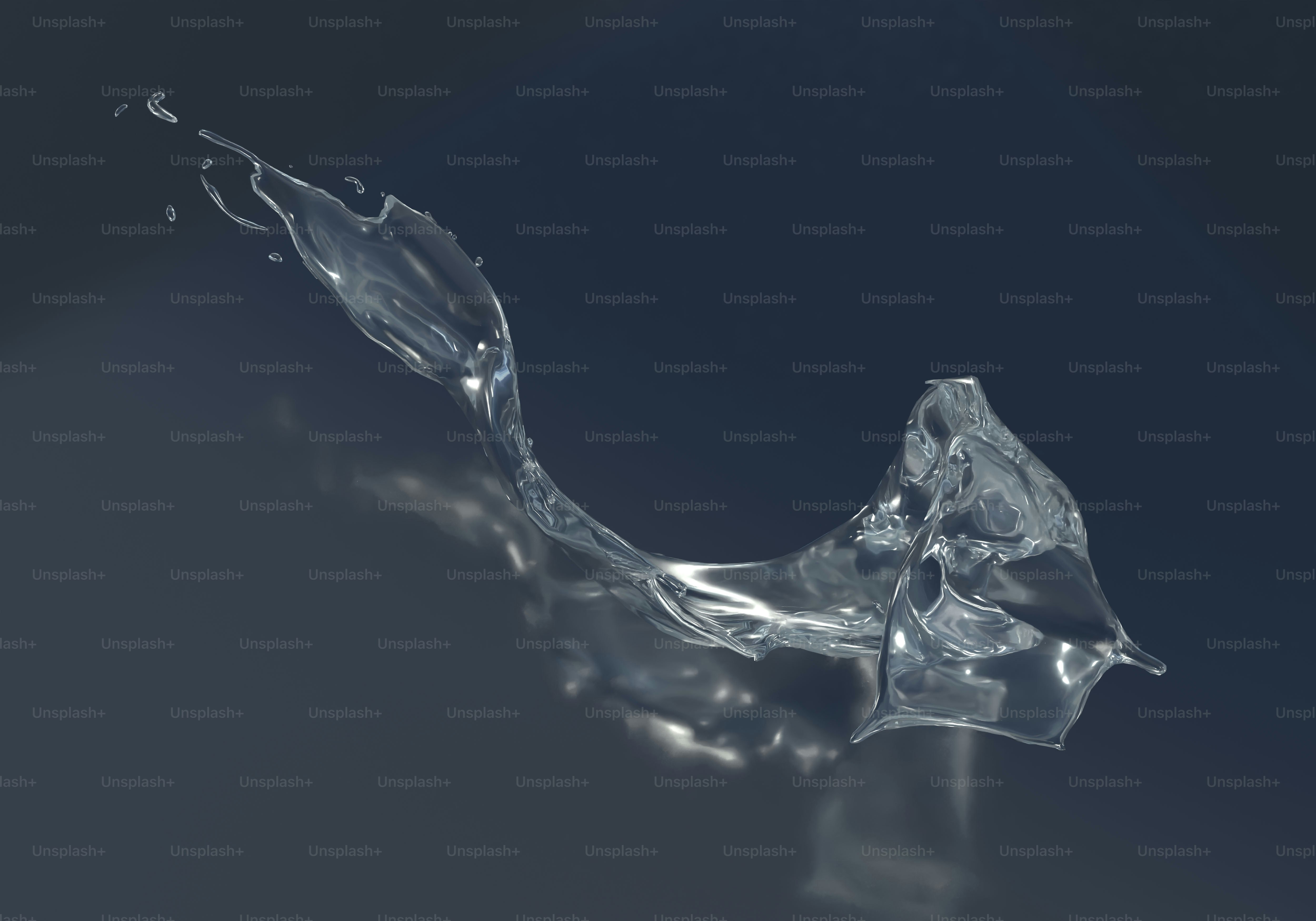 Dynamic splash of clear water against dark background