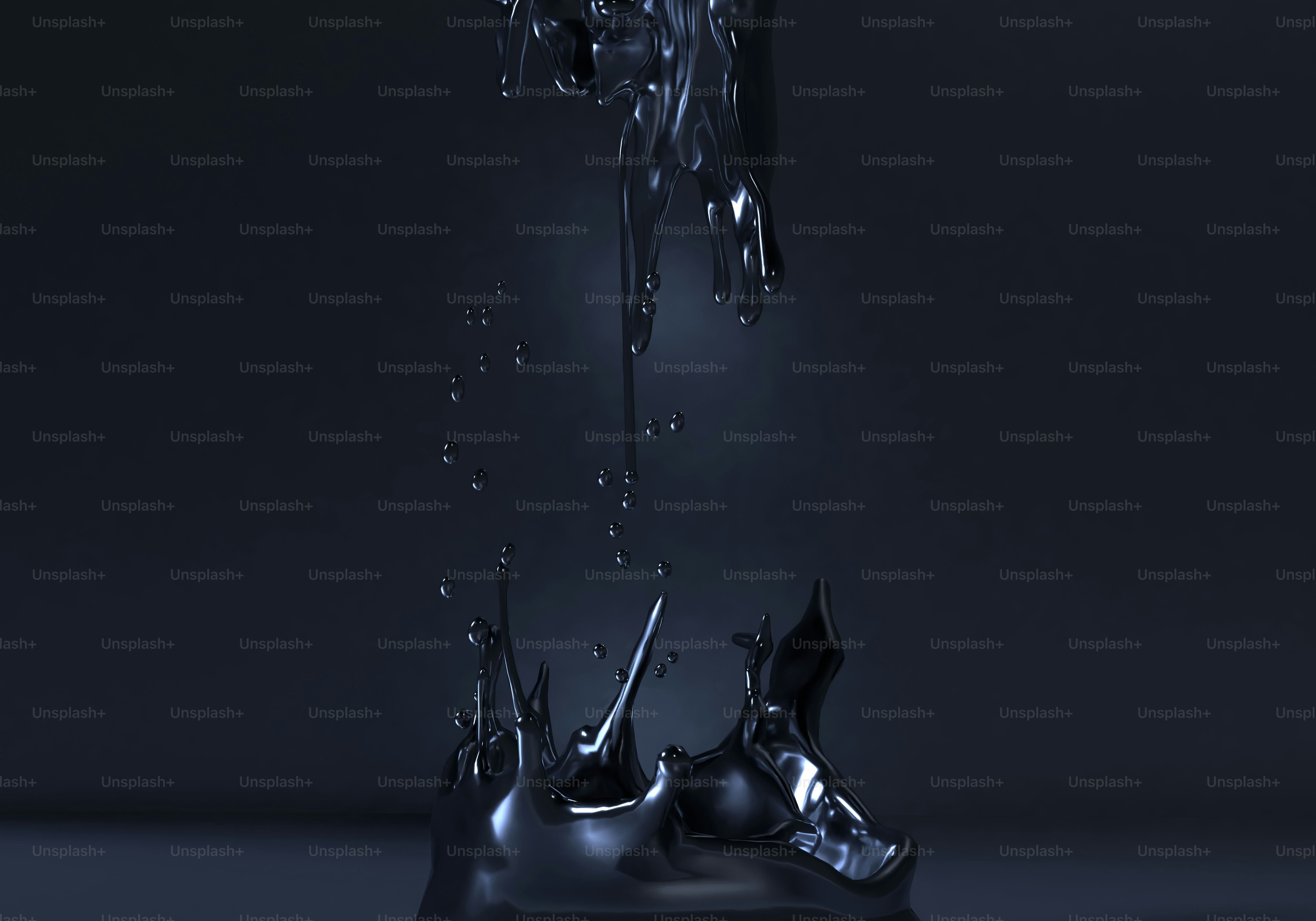 Dark liquid splashing and dripping