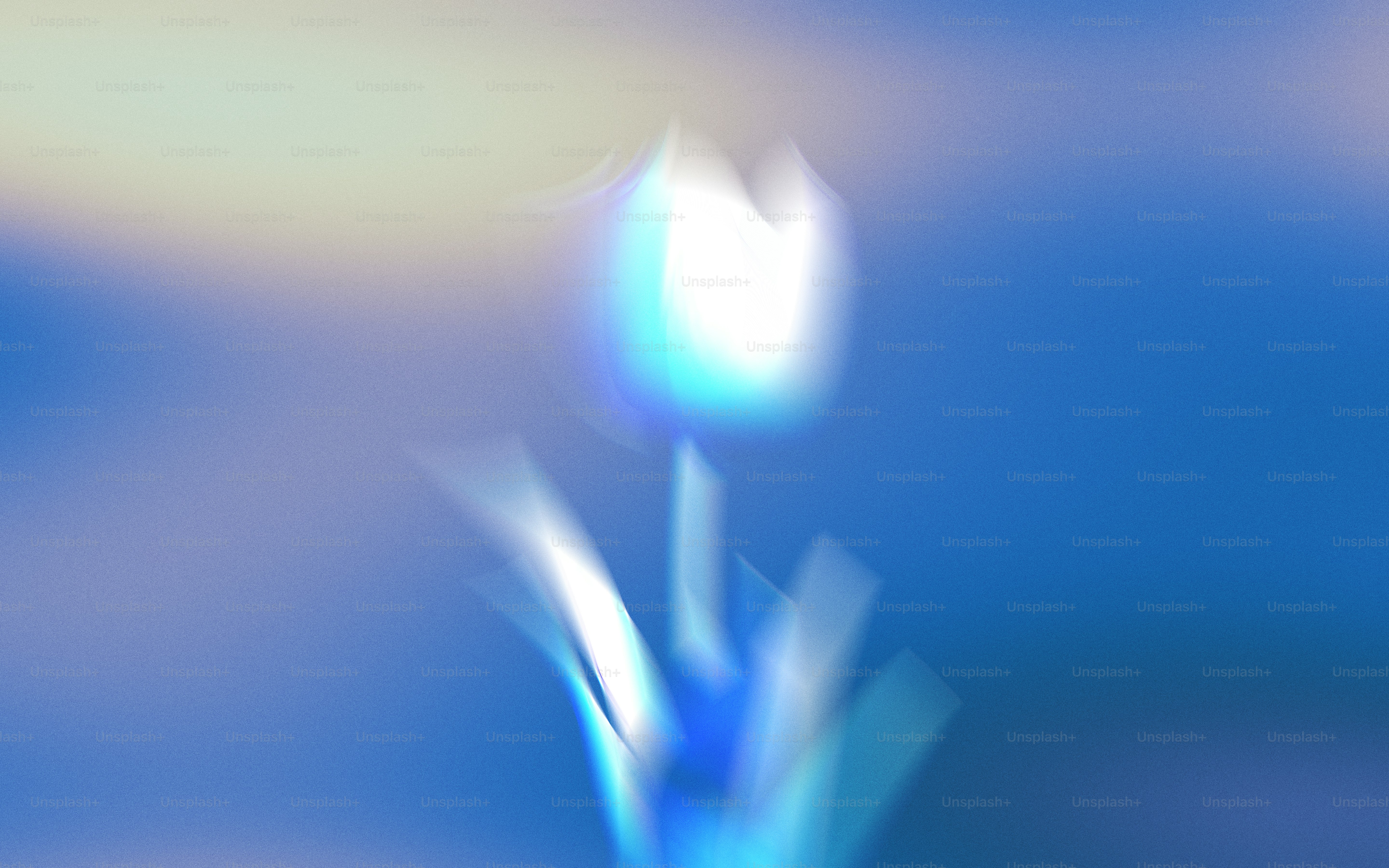 Abstract blue flower with ethereal glow