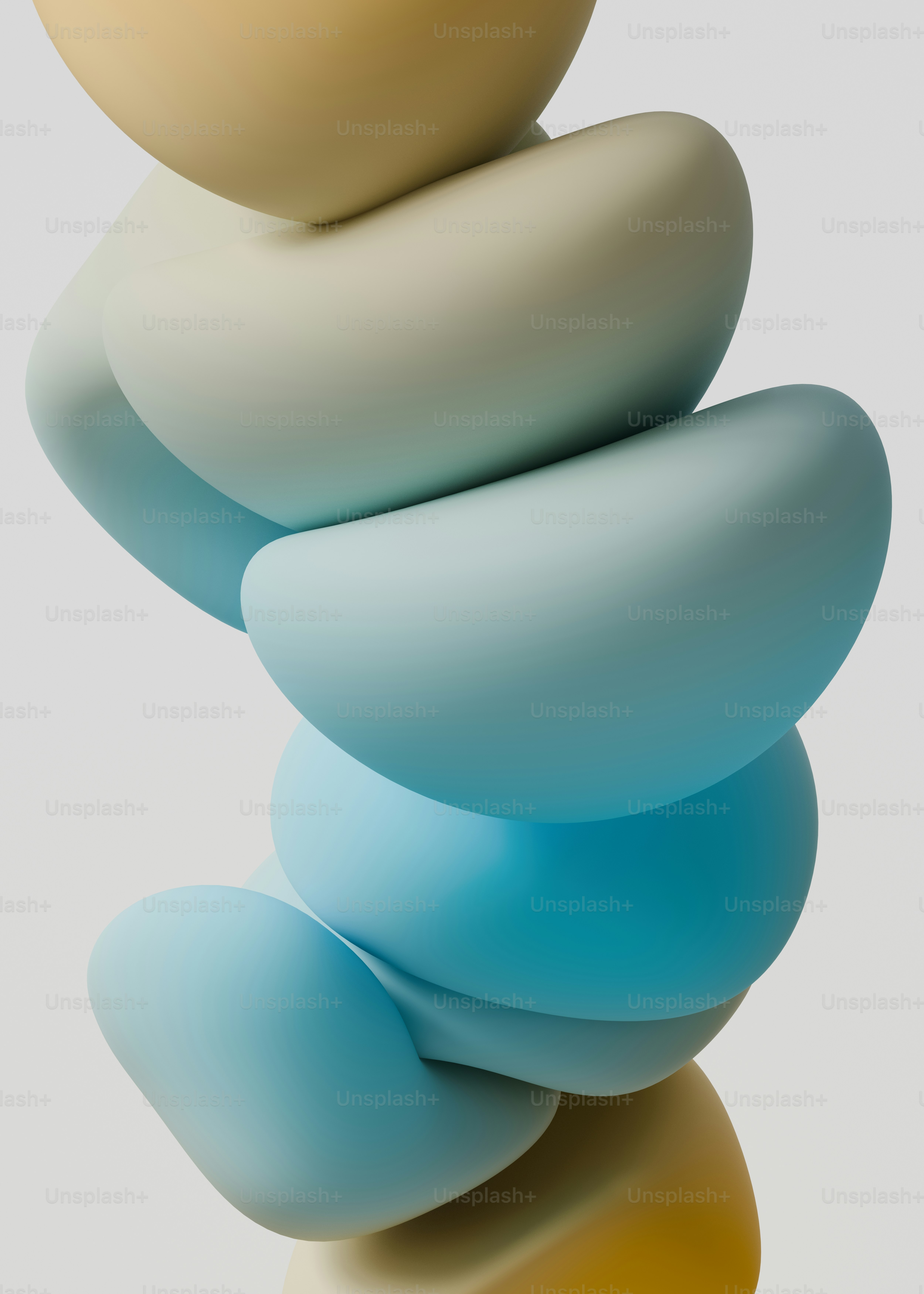 Soft, gradient-colored heart shapes stacked vertically