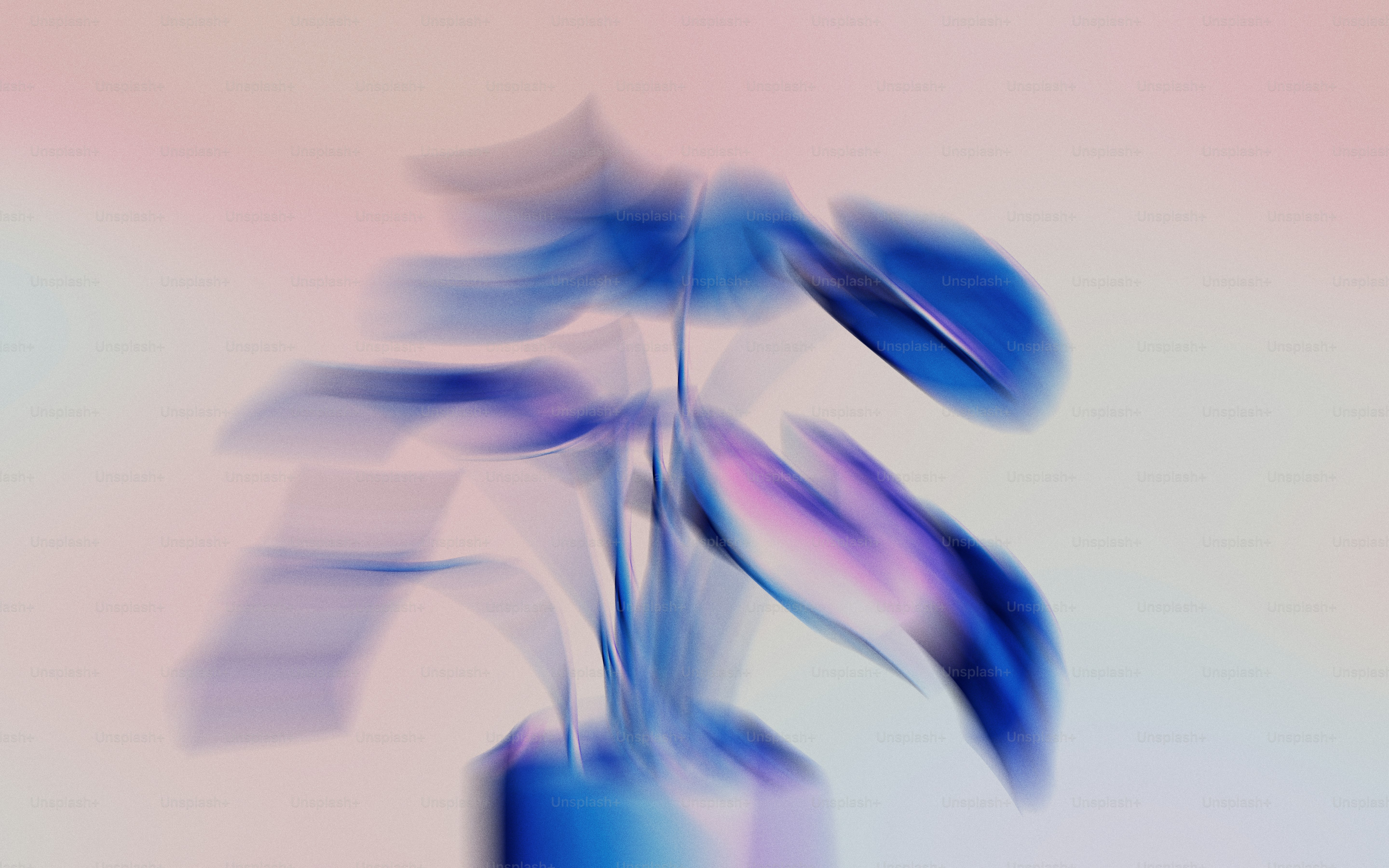 Blurred plant in blue and purple tones