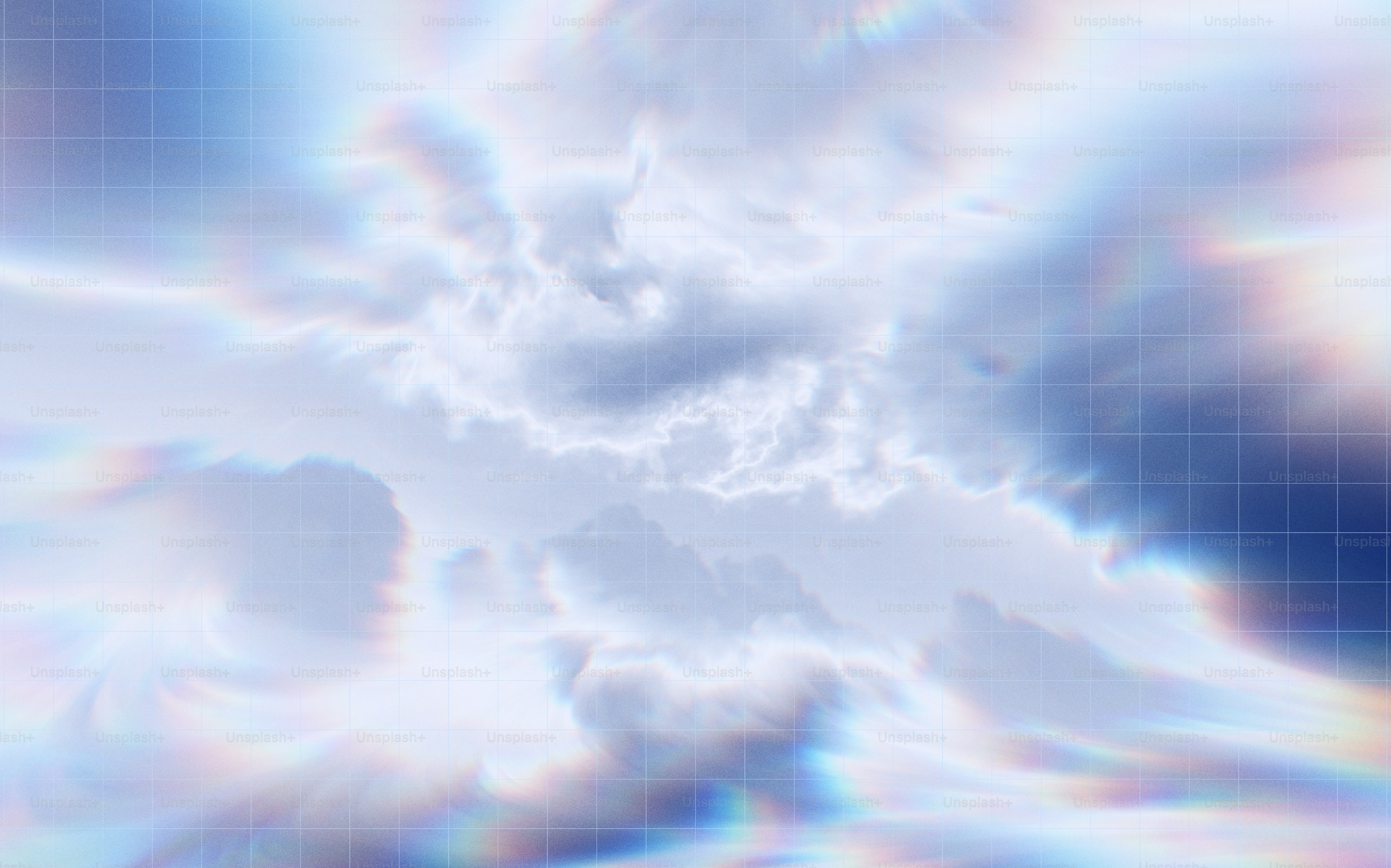 Nubes abstractas con patrón de cuadrícula y efectos de luz