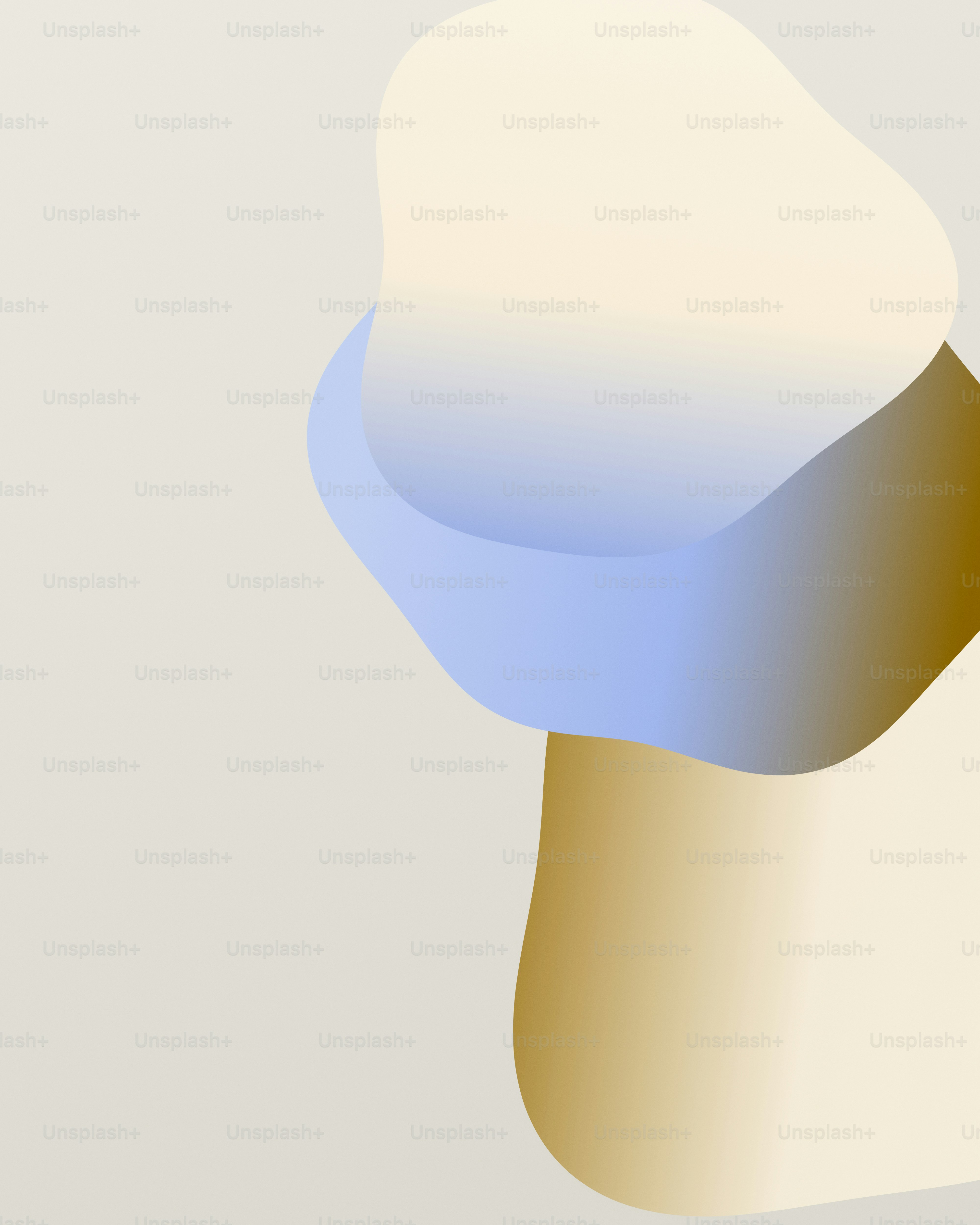 Abstract organic shapes in soft cream, blue, and gold gradients on a light background.
