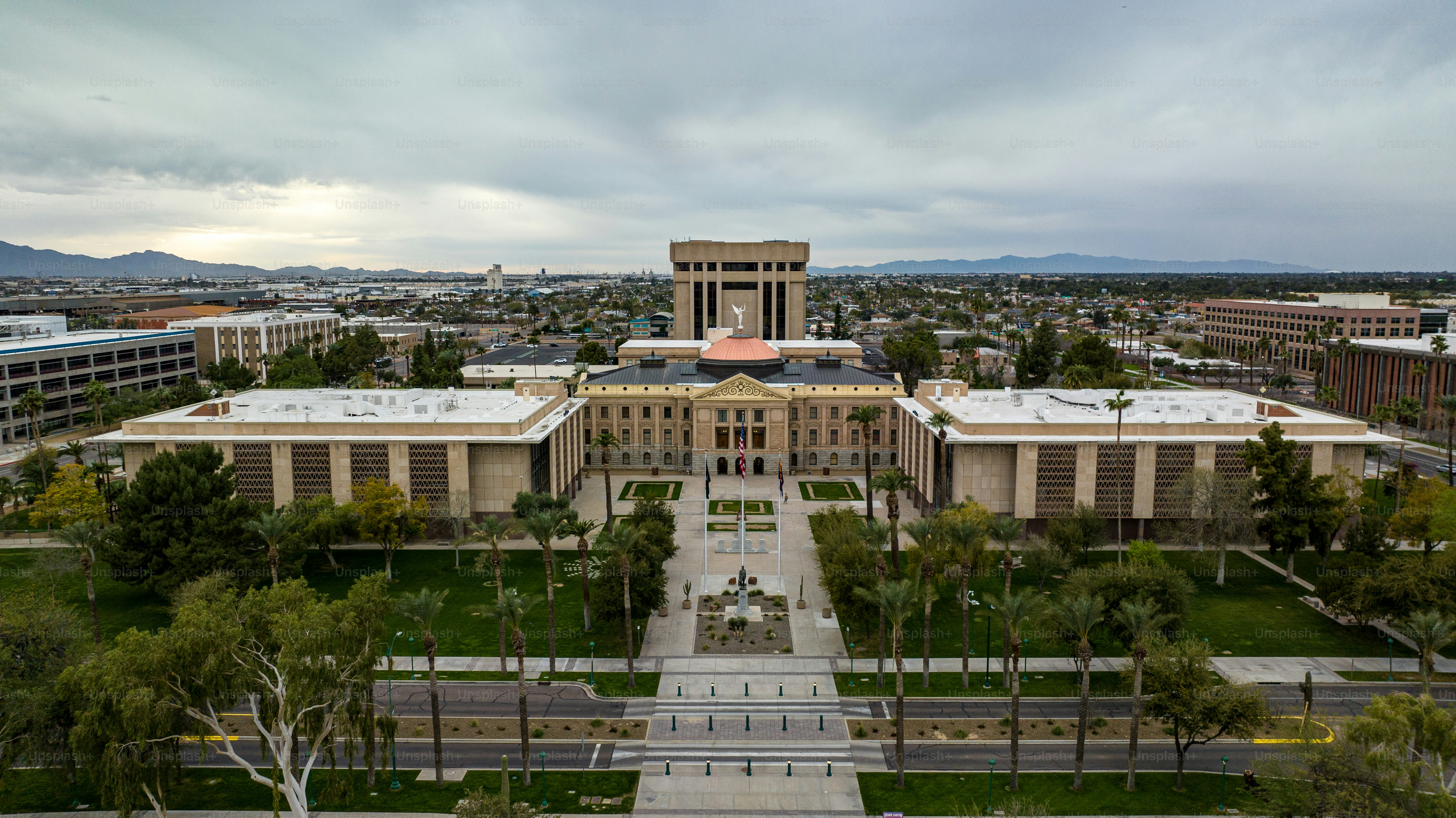 Vue aérienne du Capitole de l’État de l’Arizona à Phoenix