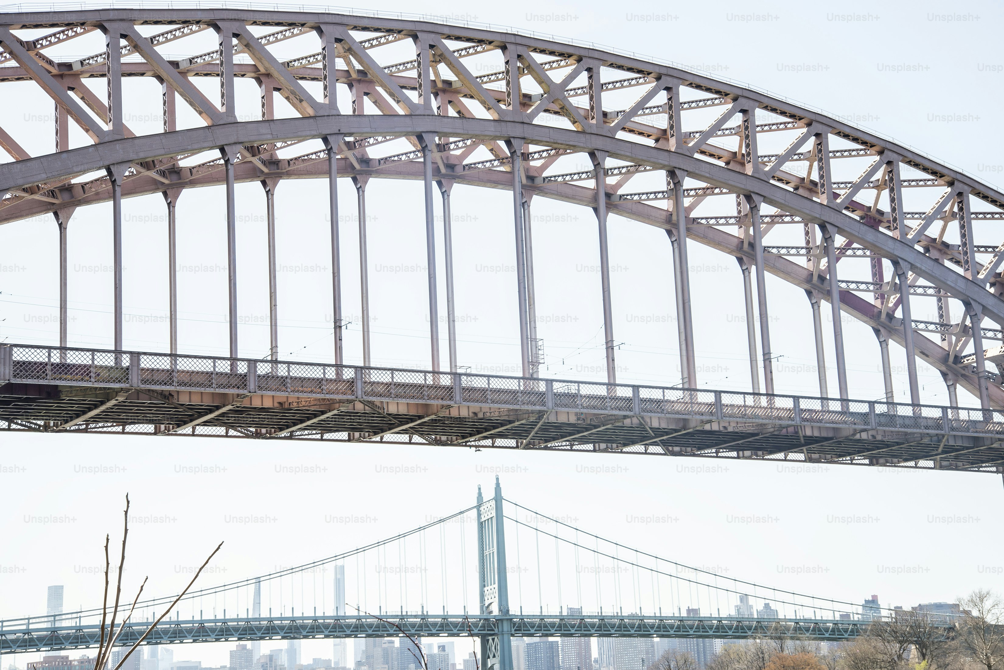A view of two bridges
