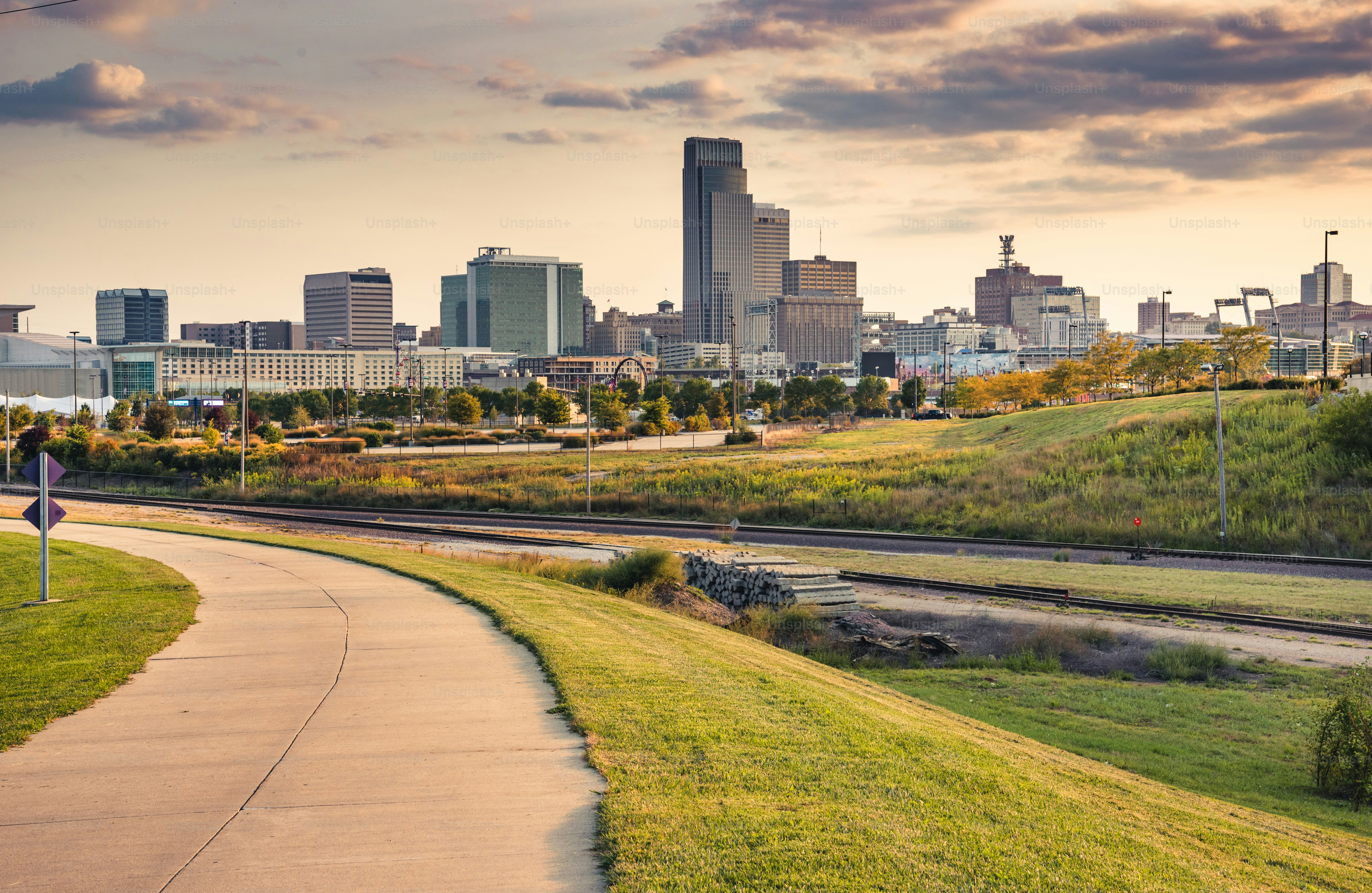 Horizonte de Omaha al anochecer