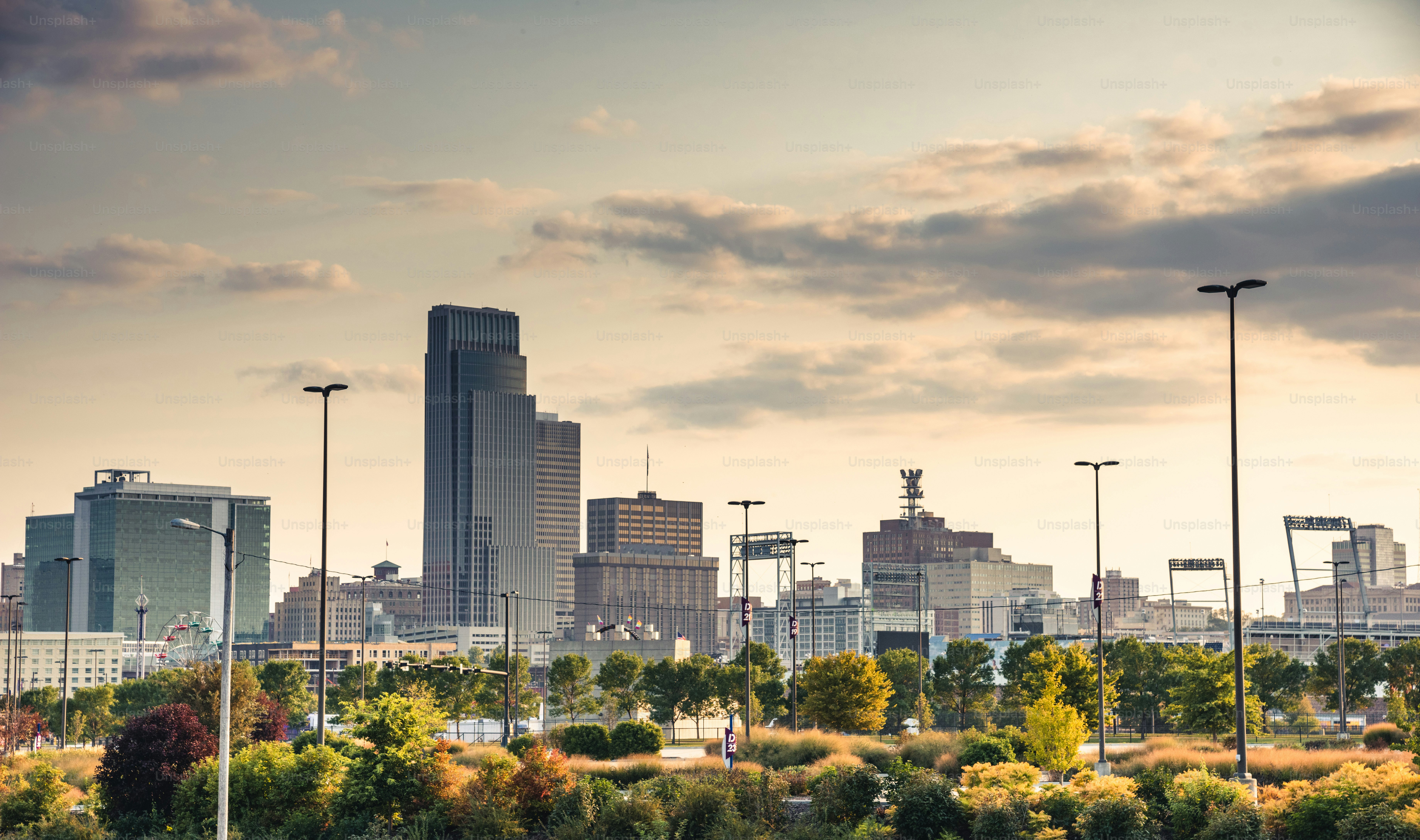 Horizonte de Omaha al anochecer