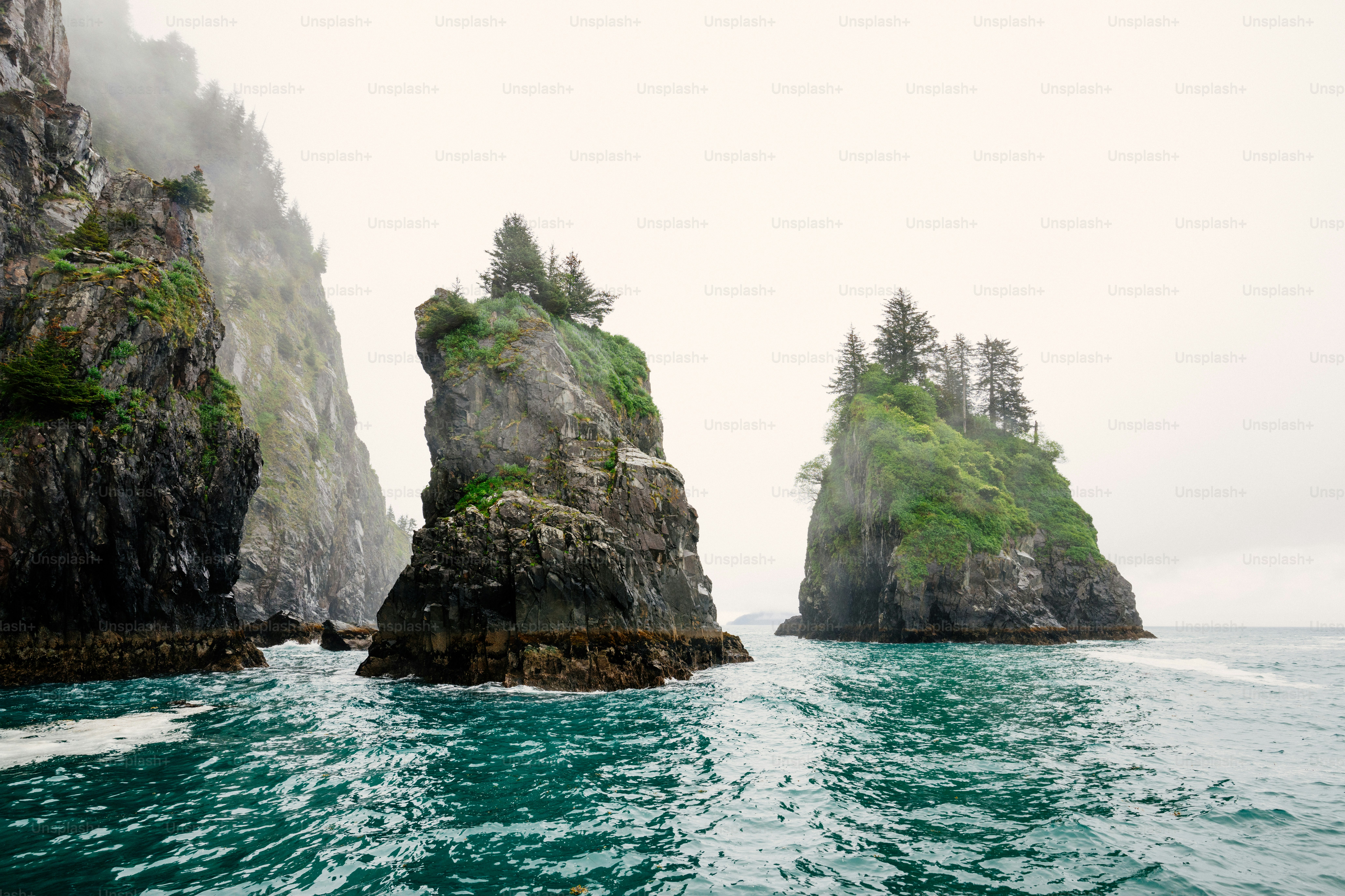 Parque Nacional de los Fiordos Kenai y formaciones rocosas de Spire Cove en Alaska