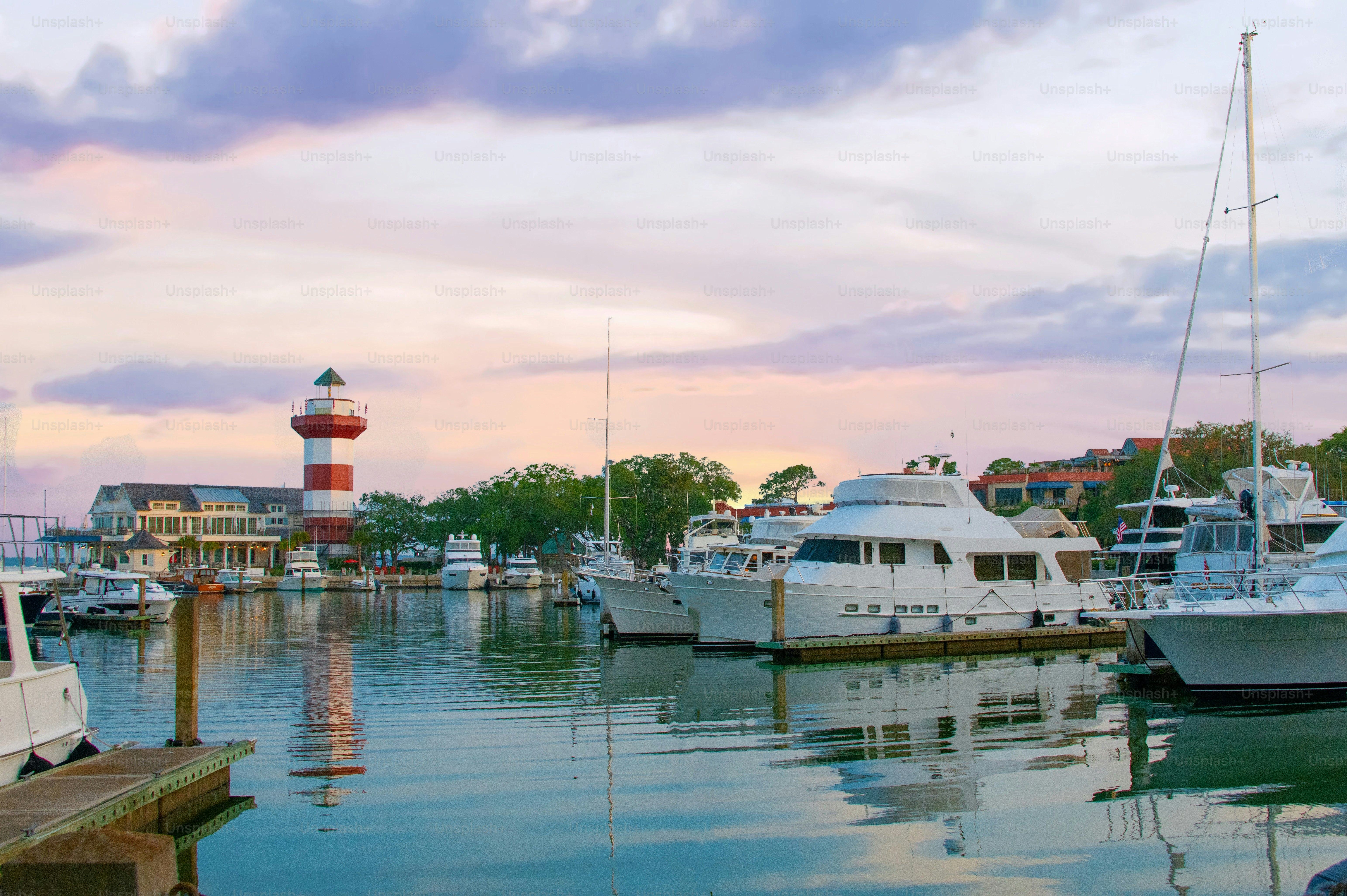 Harbor Town Lighthouse at Sunrise-Hilton Head, South Carolina