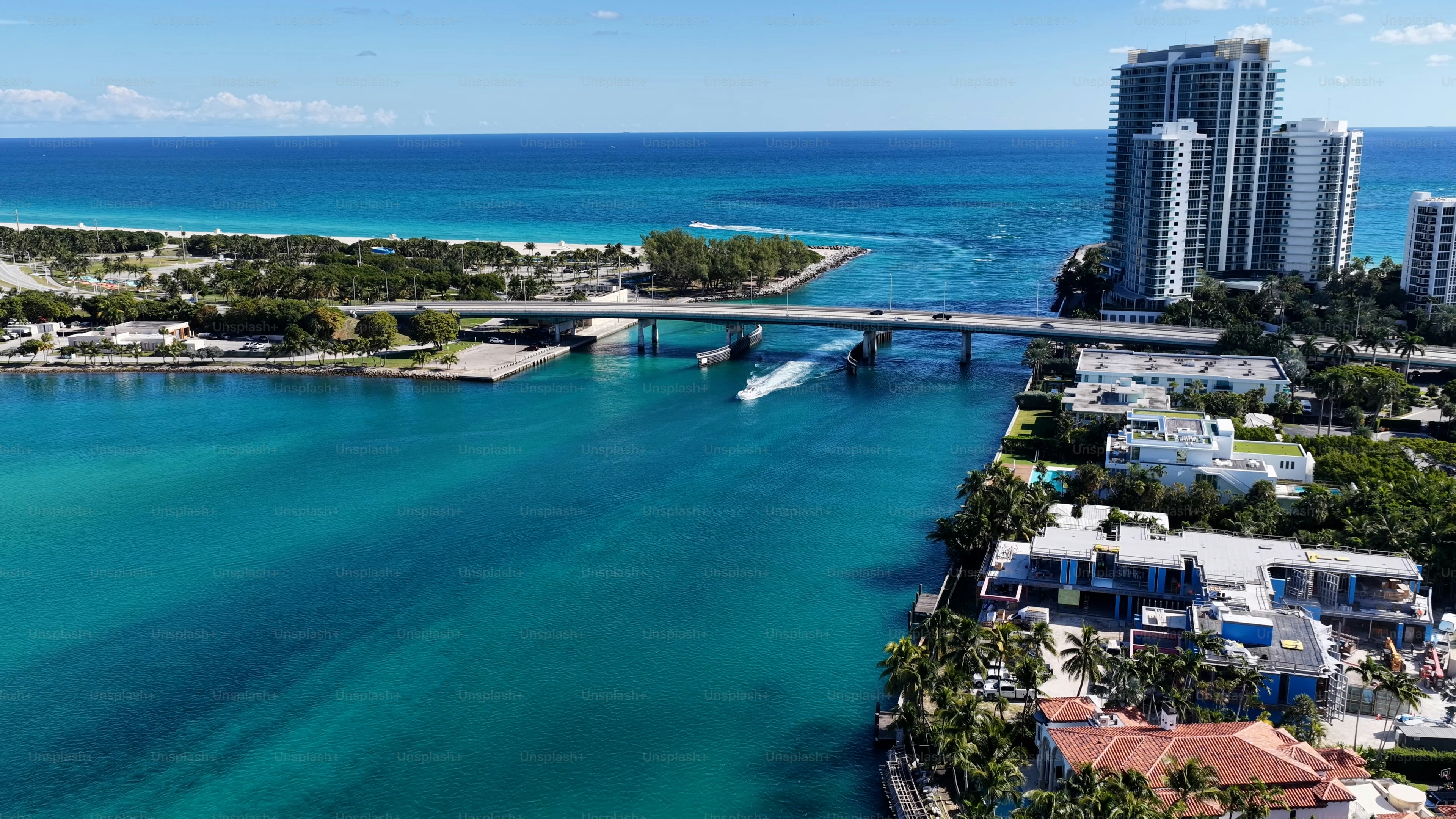 Sunny Isles Skyline At Sunny Isles Beach In Florida United States. Beach Landscape. Downtown District. Travel Destination. Sunny Isles Skyline At Sunny Isles Beach In Florida. Nature Seascape.
