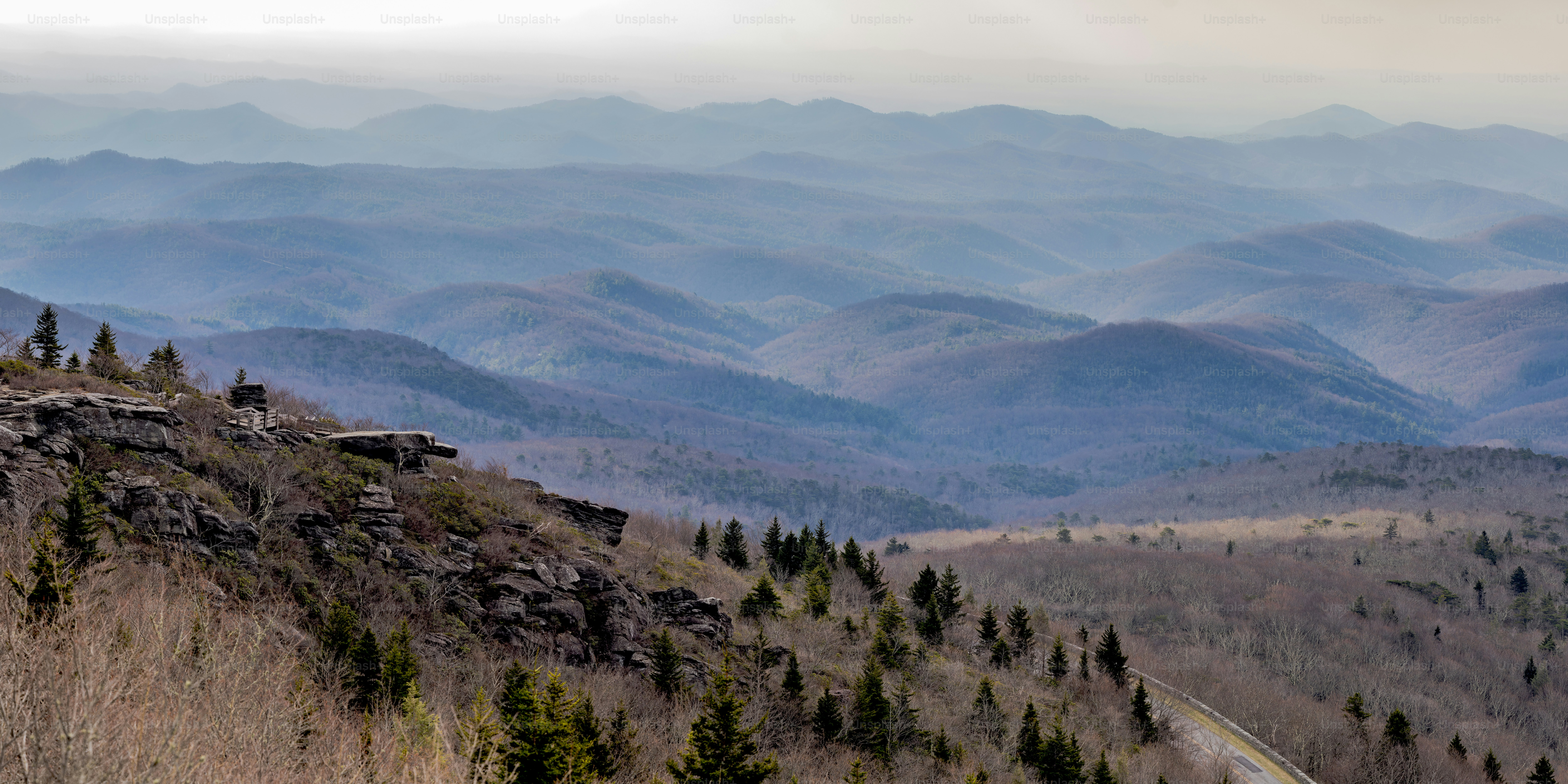 Scenic views from Rough Ridge on the Blue Ridge Parkway