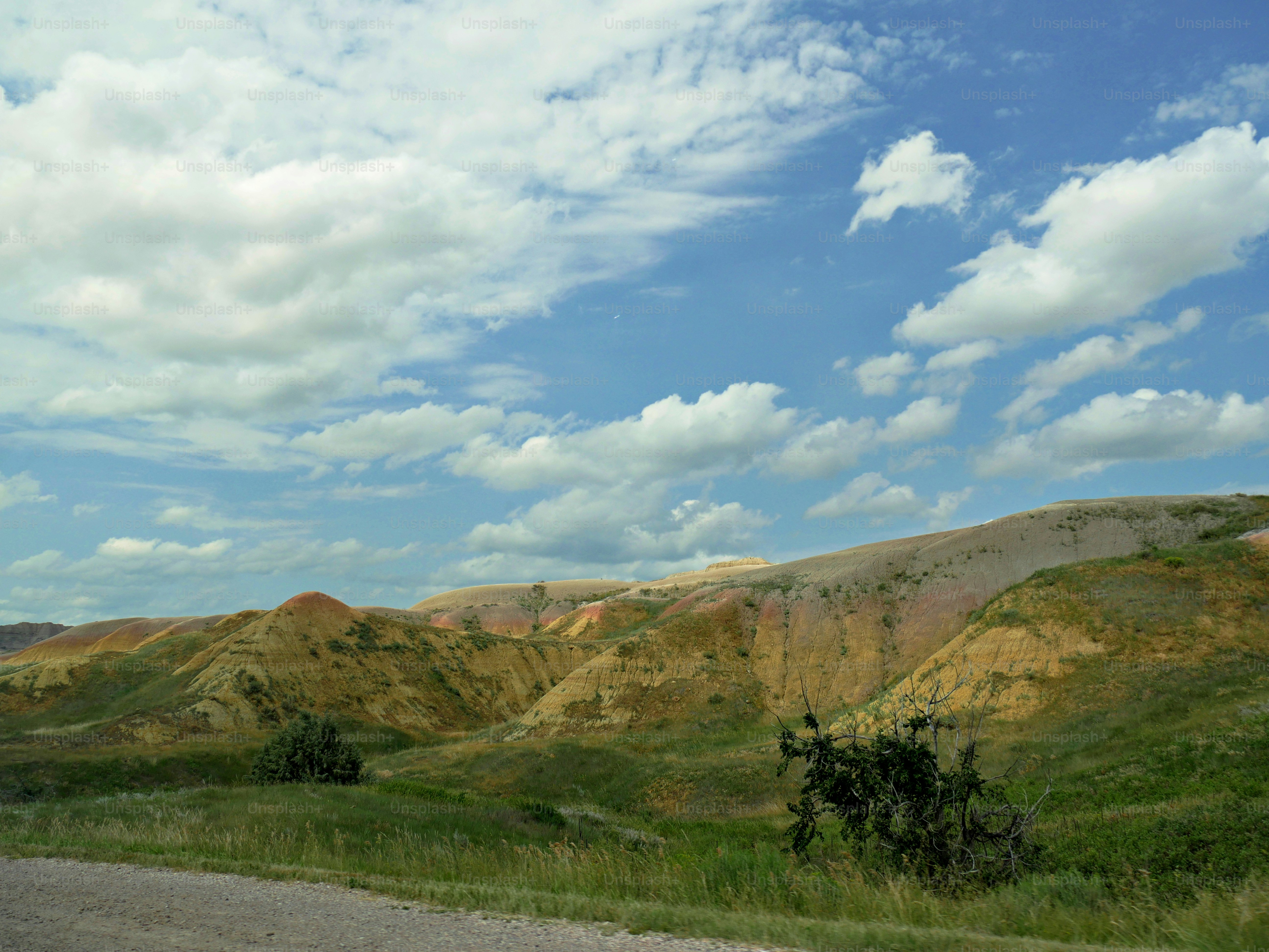 Beautiful colors of landscape and rock formations at Badlands National Park in South Dakota, USA.