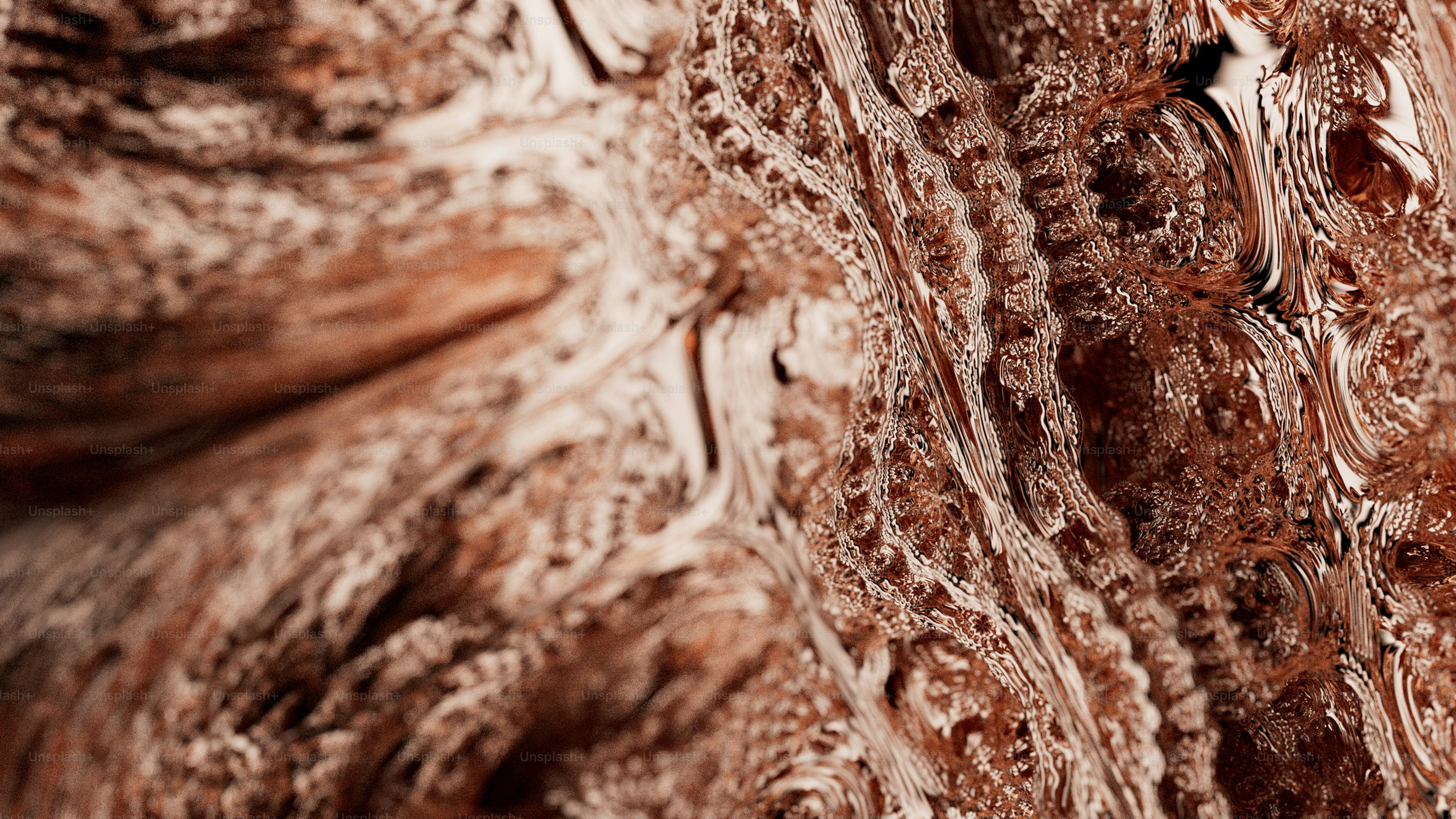 Abstract copper metallic texture with intricate flowing organic patterns and deep shadows