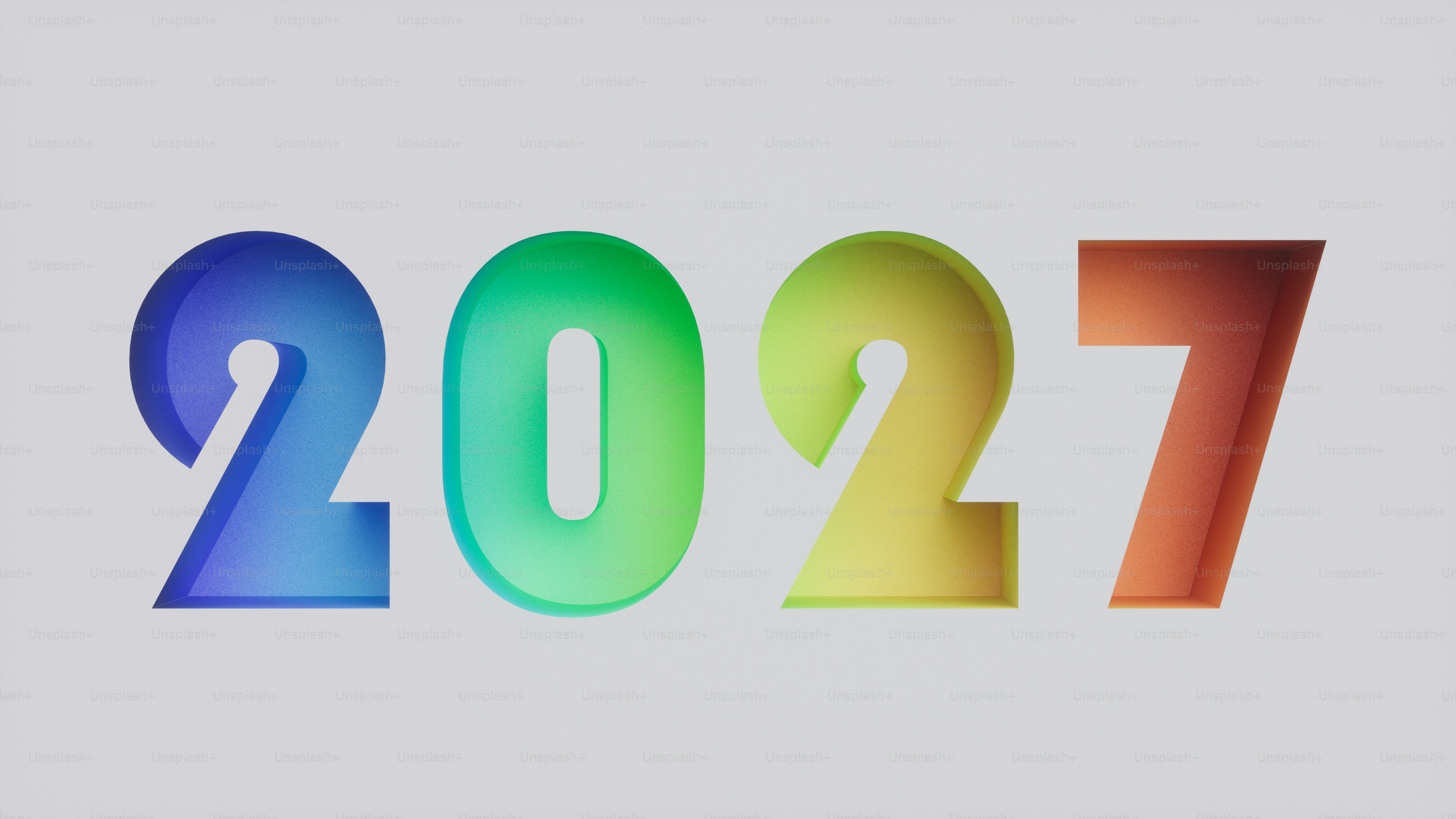 The numbers 2027 in a colorful gradient on a light grey background