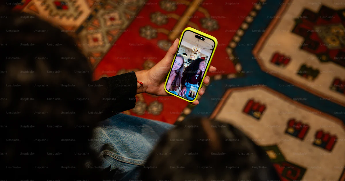 Person holding smartphone on video call - Photo on Unsplash+