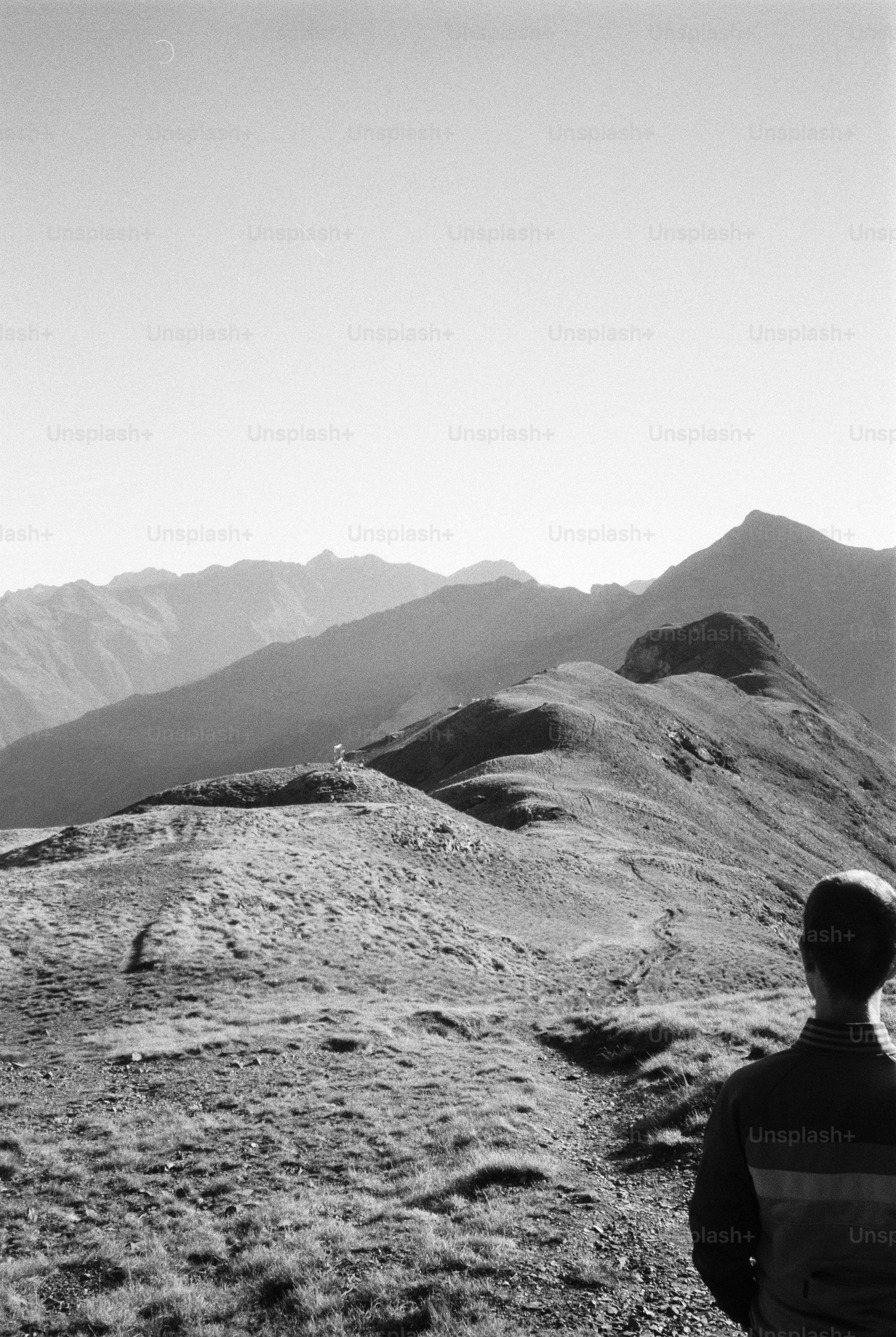 Rugged mountain slope in black and white - Photo on Unsplash+