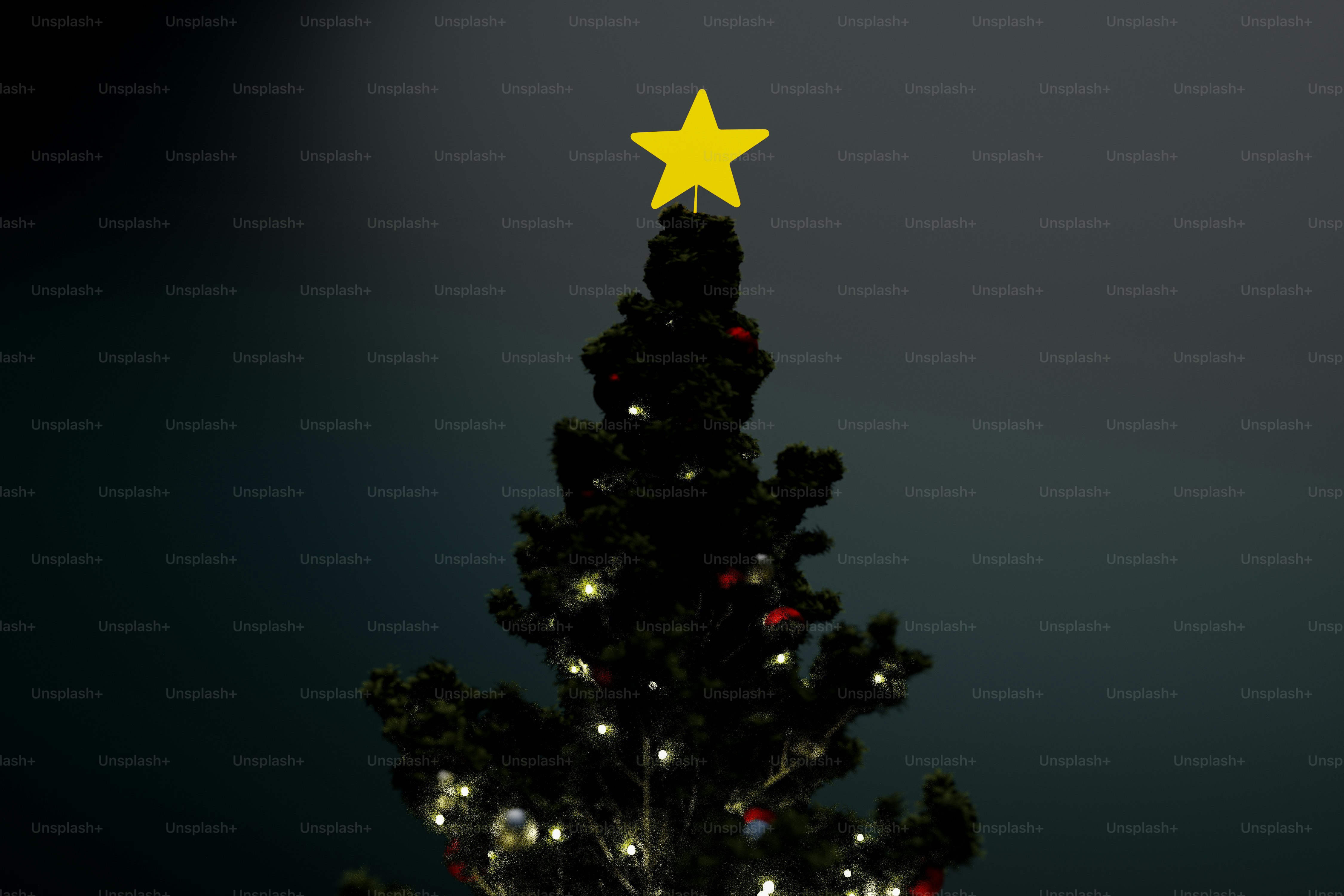 Decorated Christmas tree with glowing lights - Photo on Unsplash+