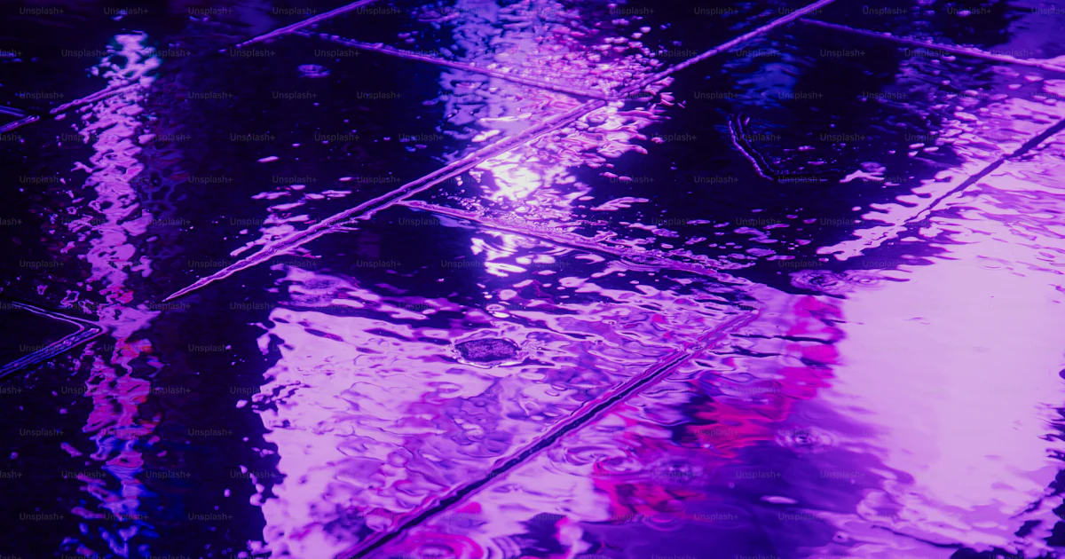Menu Pavement Sign Neon light reflections on wet pavement - Photo on Unsplash+