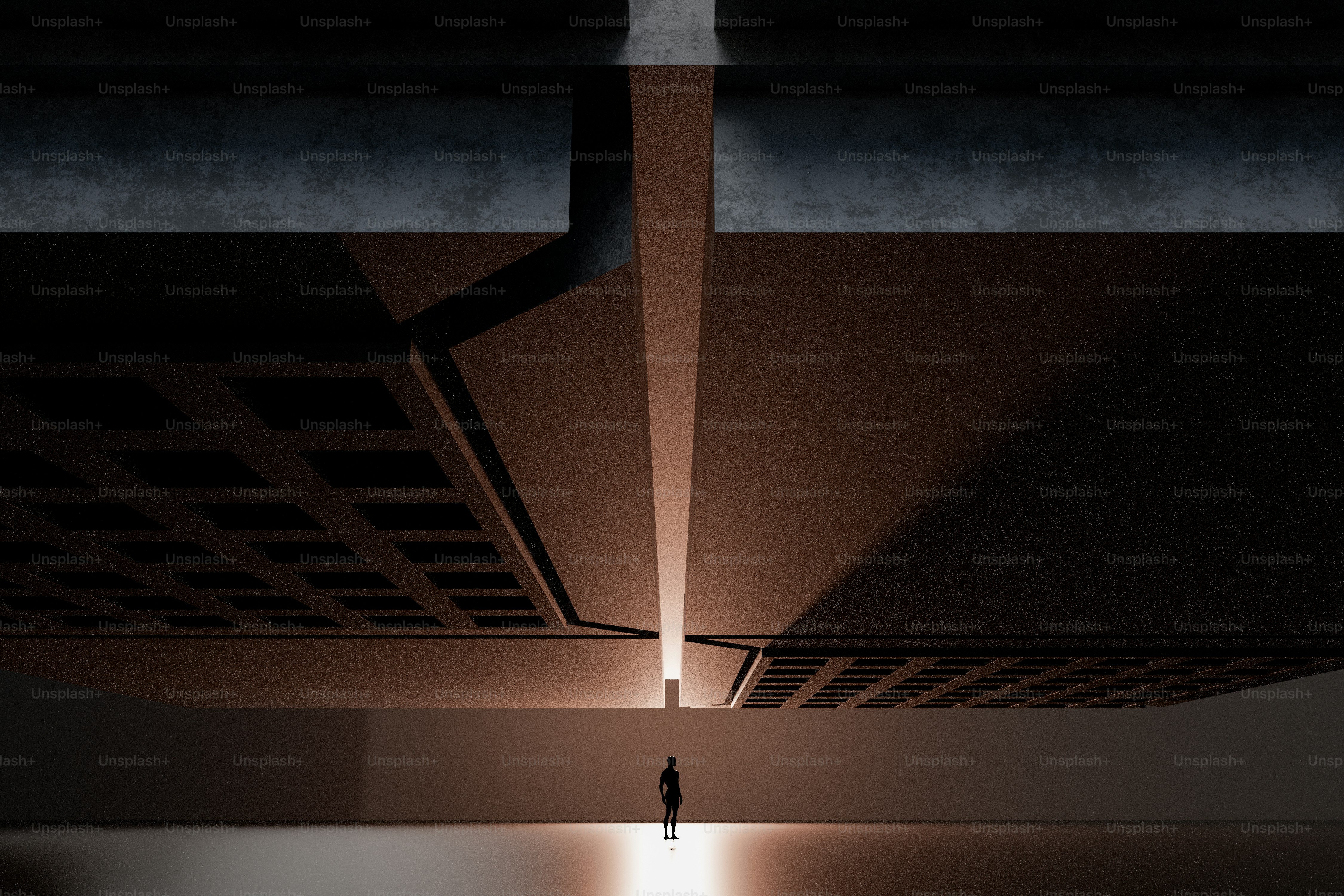 Silhouette standing before metallic archway - Photo on Unsplash+