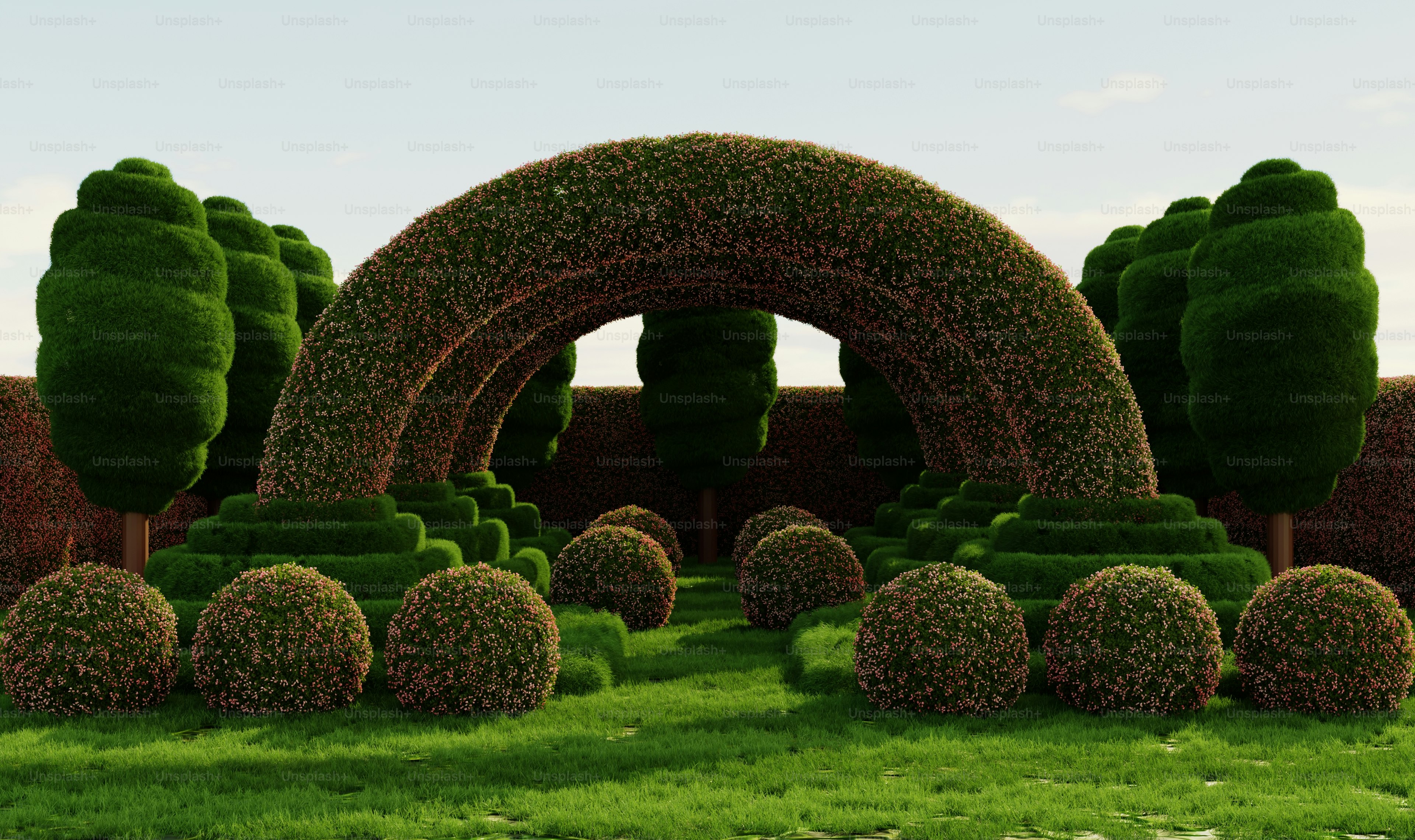 Jardín topiario con seto arqueado - Foto en Unsplash+