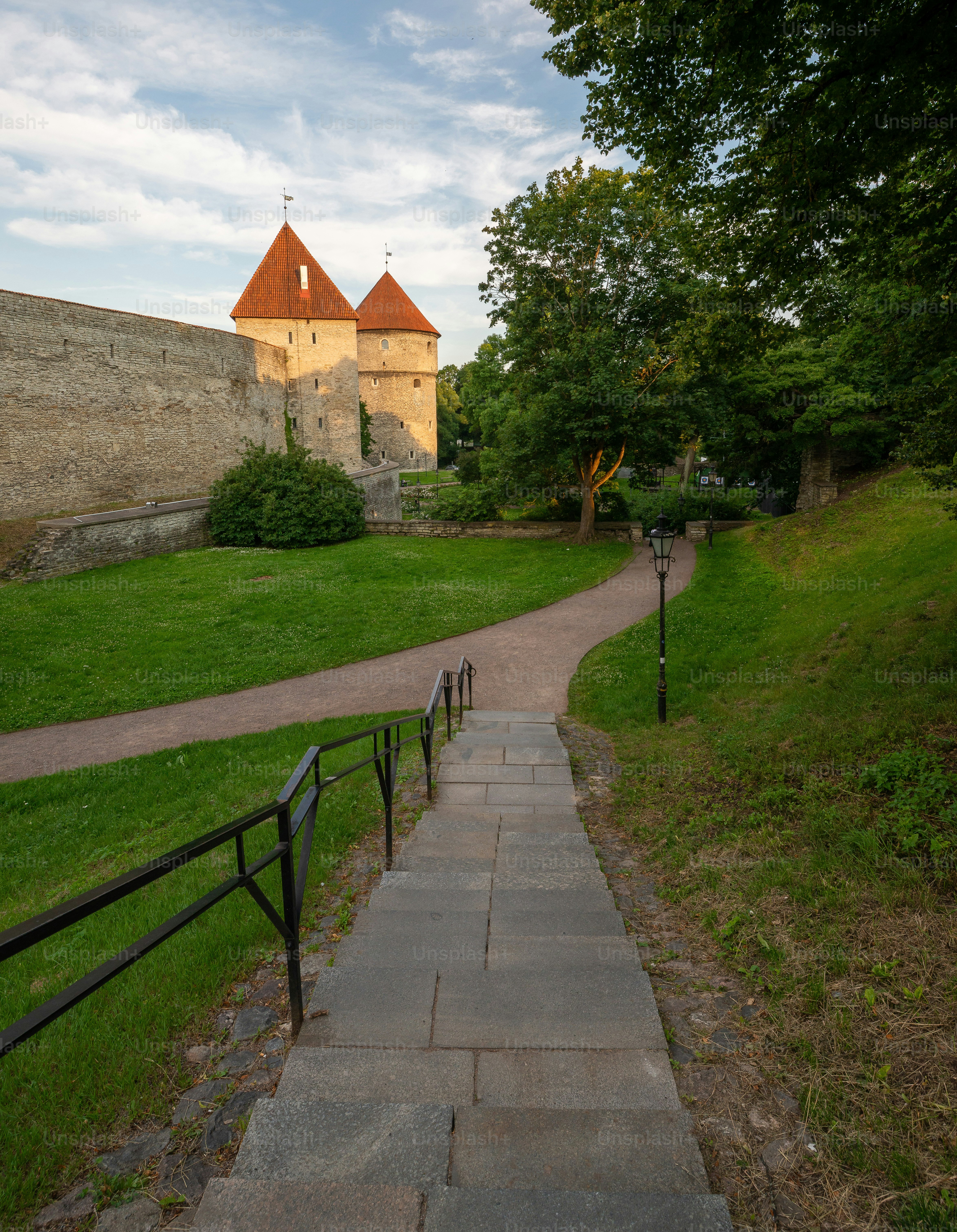 Stone stairs and medieval towers in Tallinn - Photo on Unsplash+