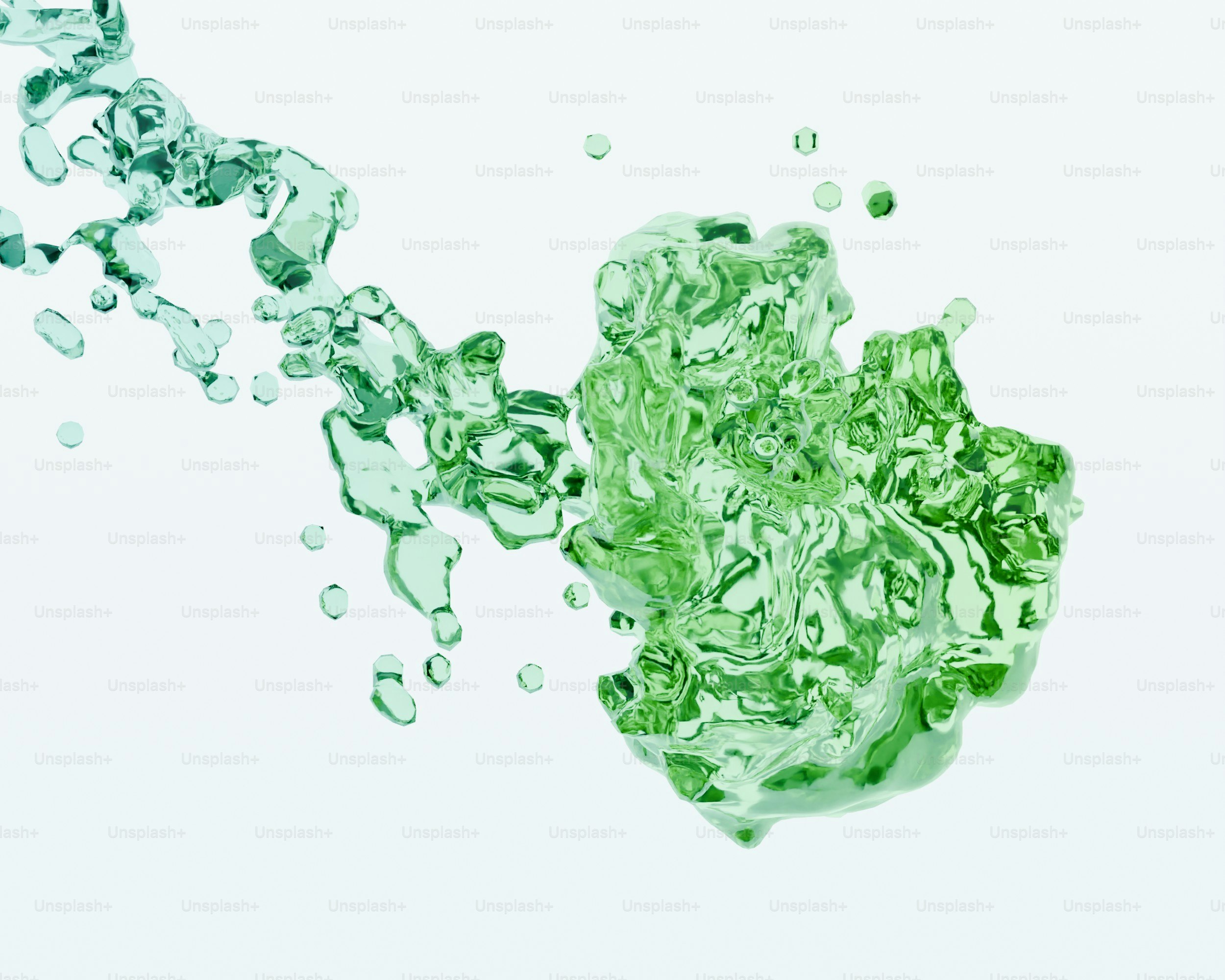 Green liquid splash with droplets - Photo on Unsplash+